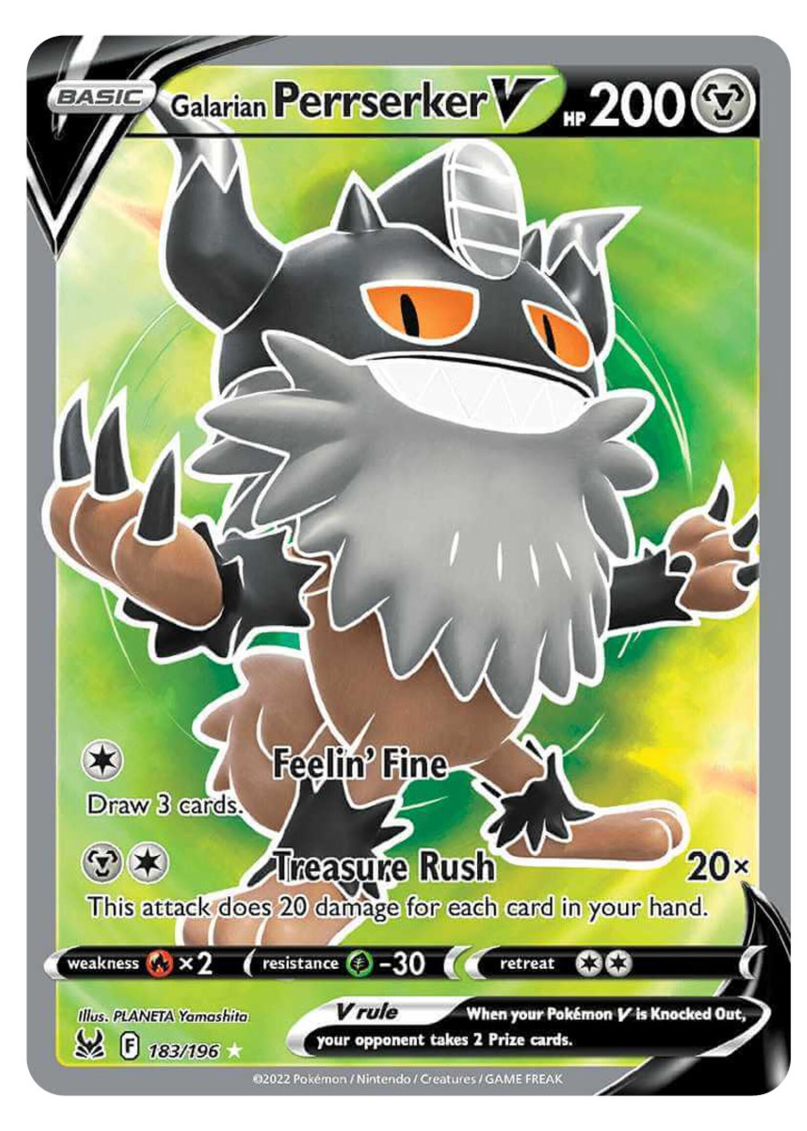 Galarian Perrserker V 183 (LOR): excellent
