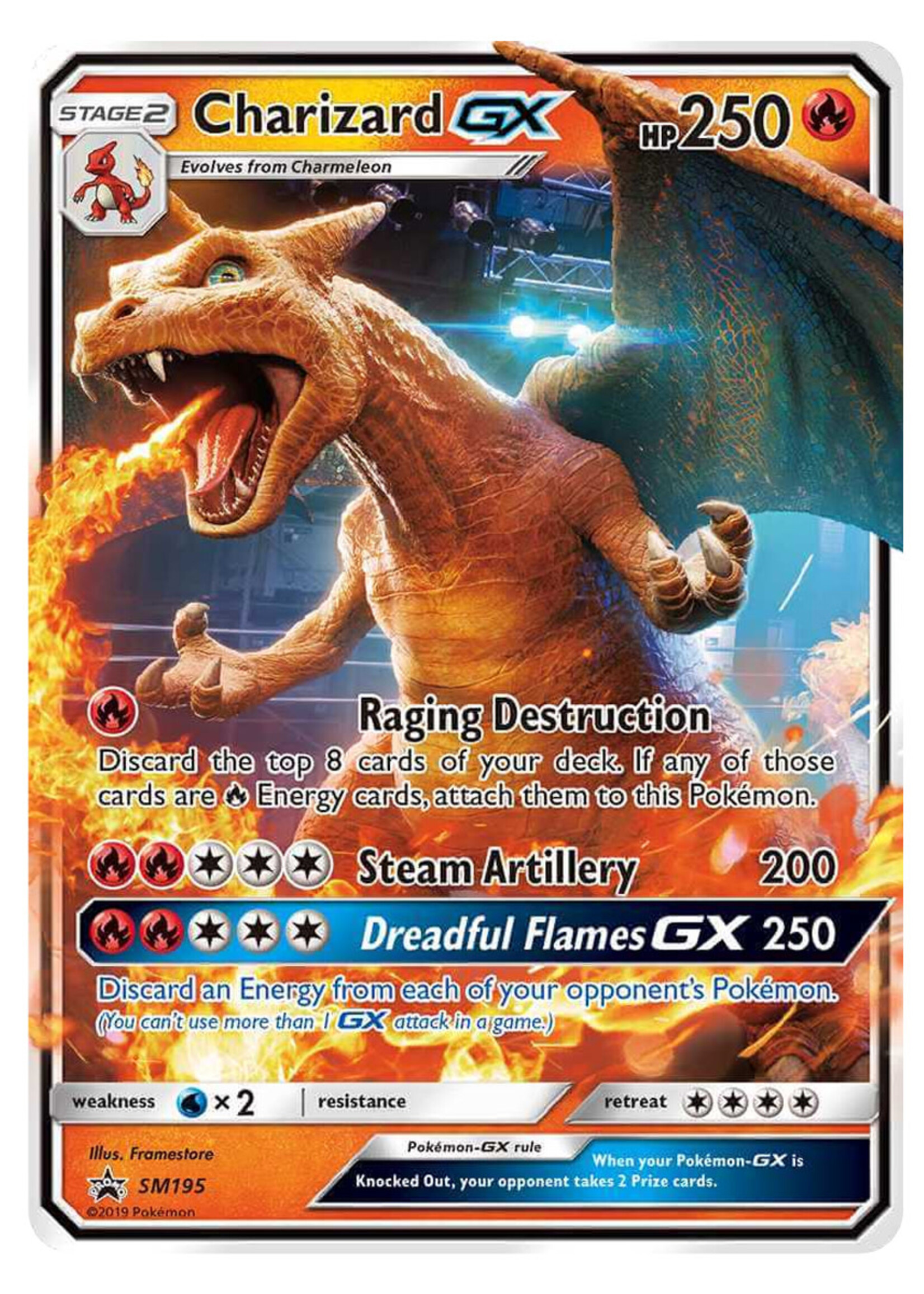 Charizard GX 195 (SM): light played