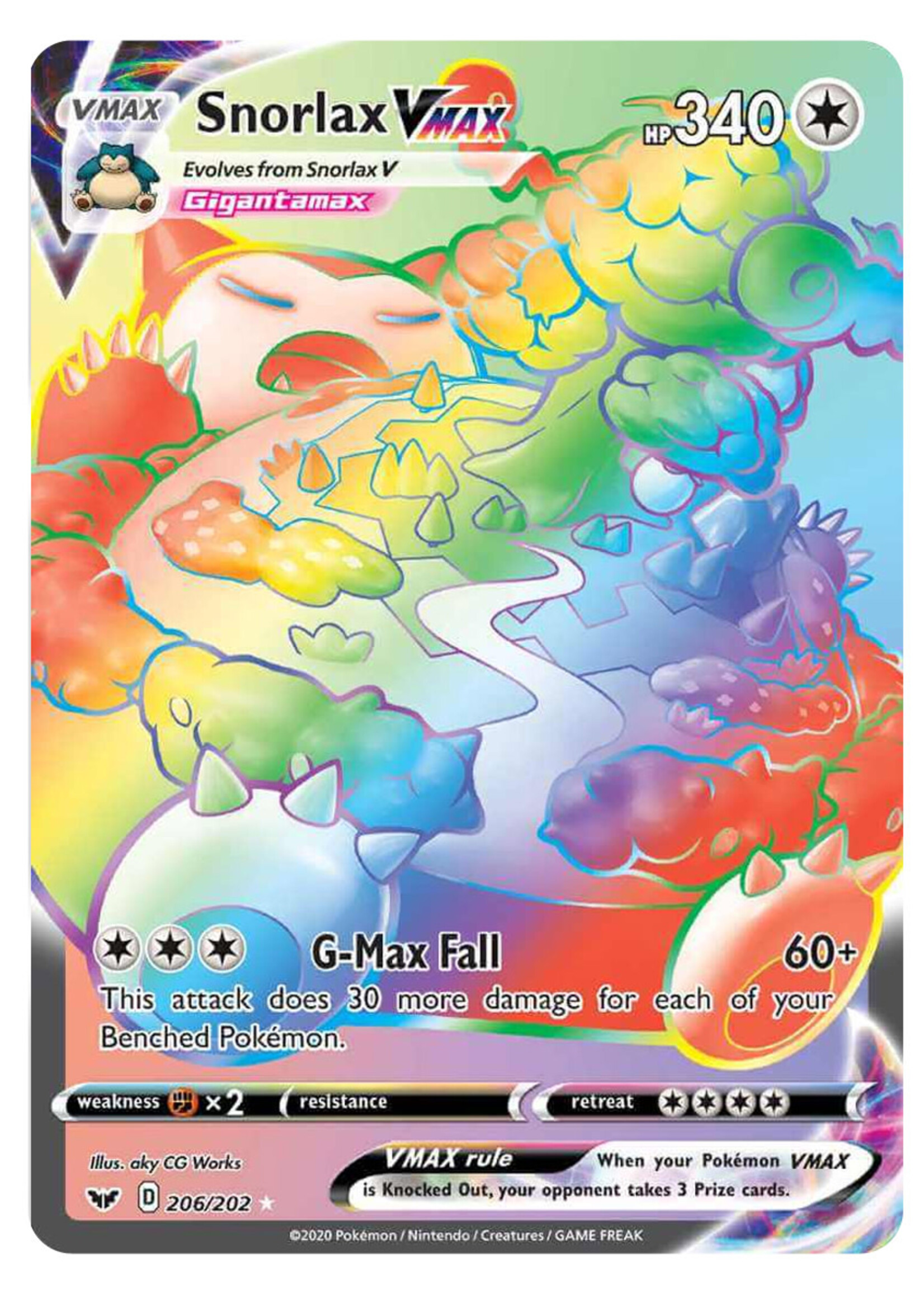 Snorlax Vmax 206 (SSH): played