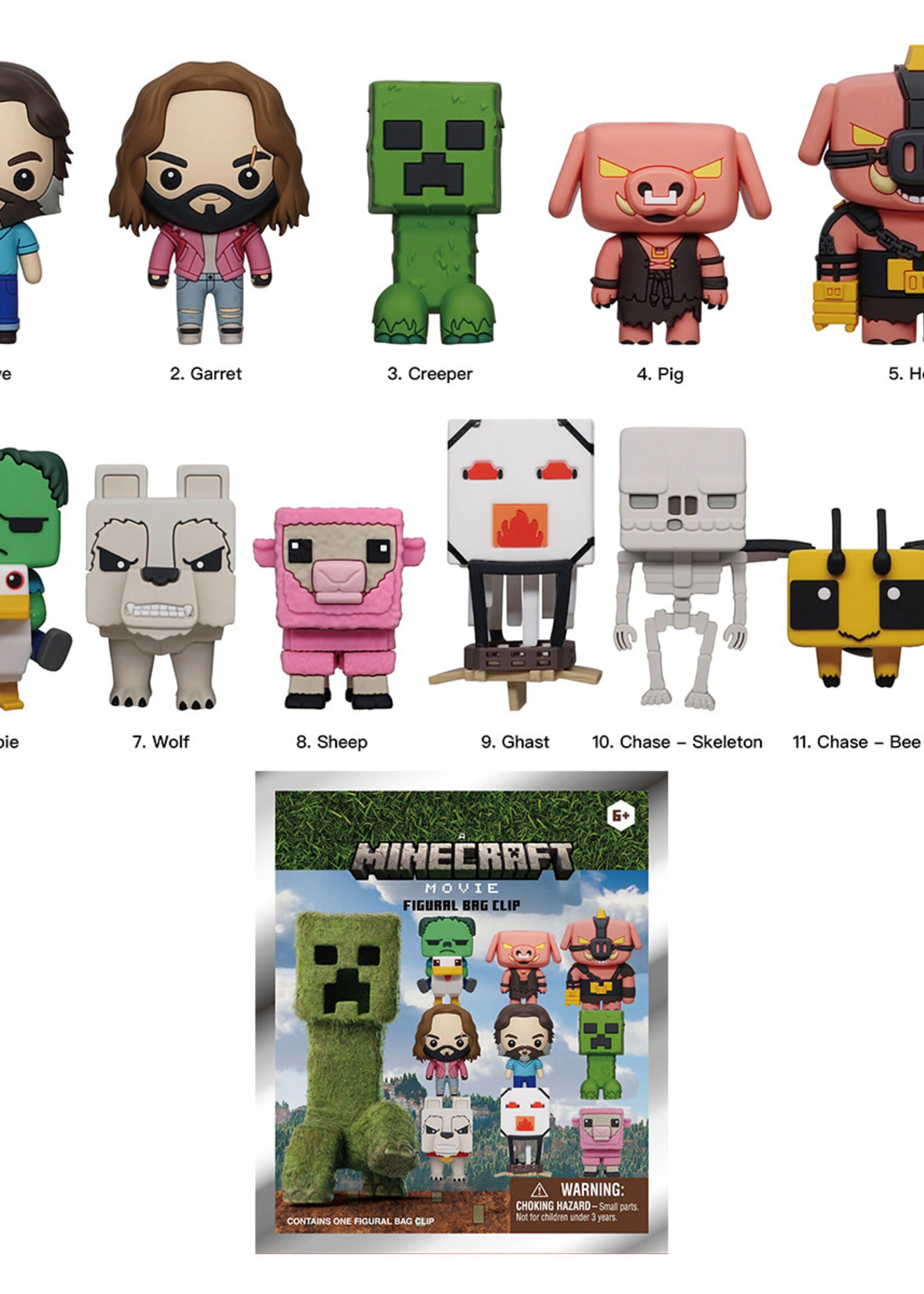 Minecraft Movie Series 1 3D Foam Bag Clip Mystery