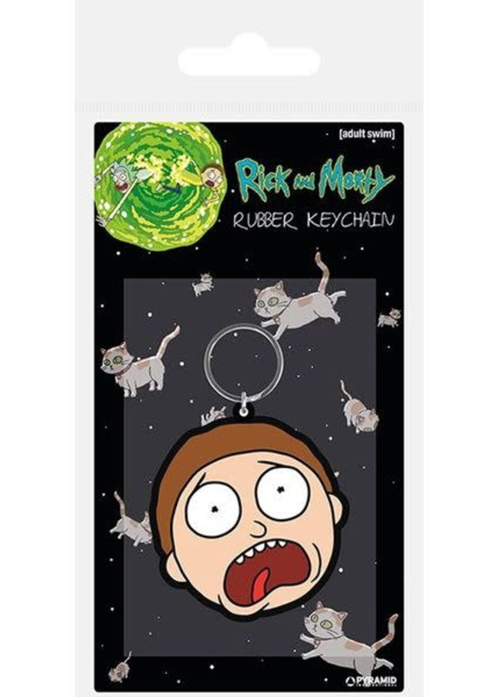 Rick & Morty Rubber Keyring Morty Terrified Face