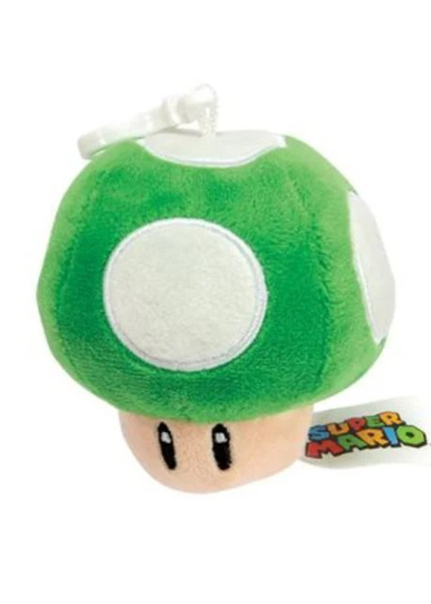 Super Mario Knuffel Bag Clips 10cm 1-Up Mushroom