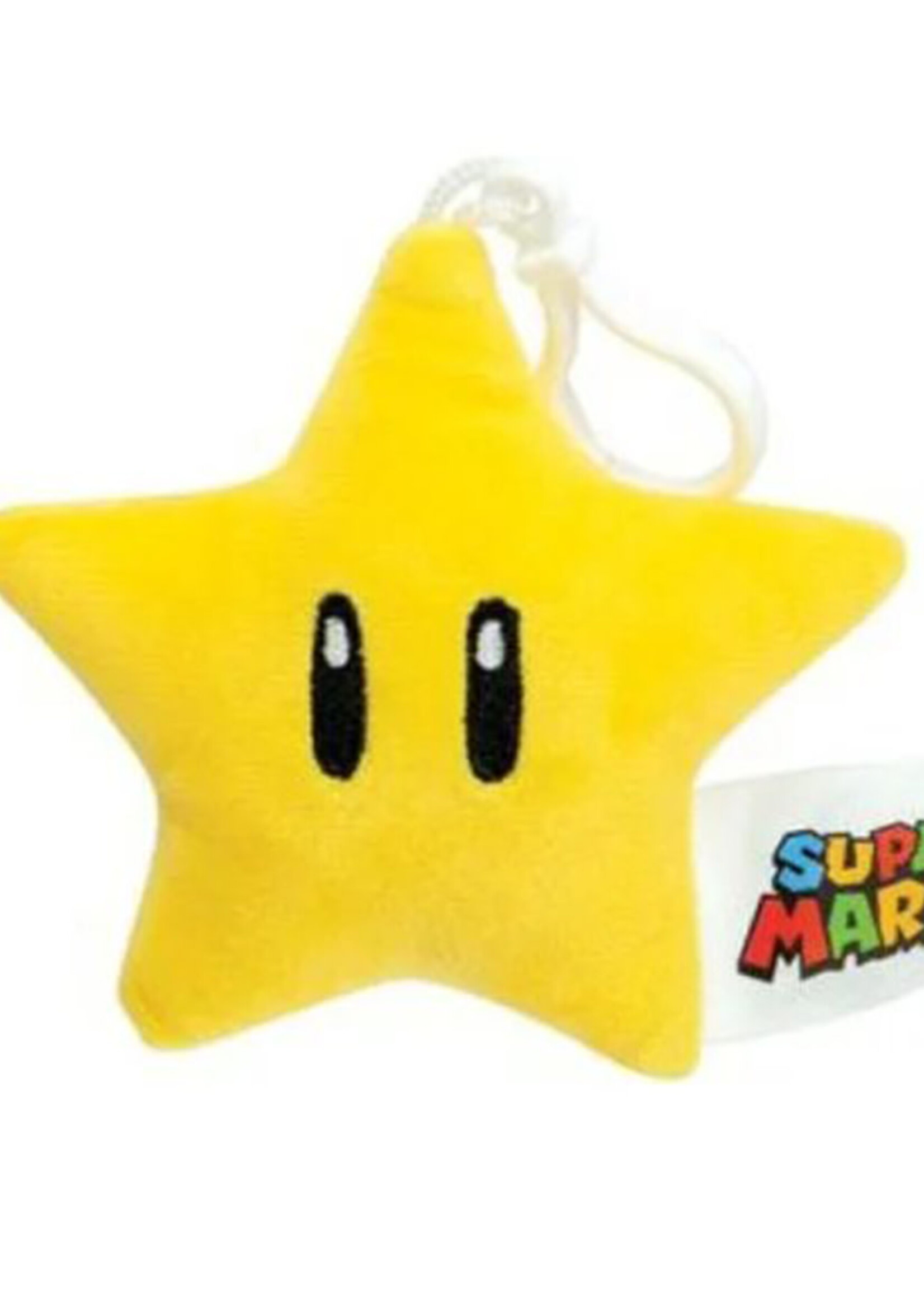 Super Mario Knuffel Bag Clips 10cm Starman