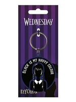 Wednesday Rubber Keychain Black is my Happy Colour
