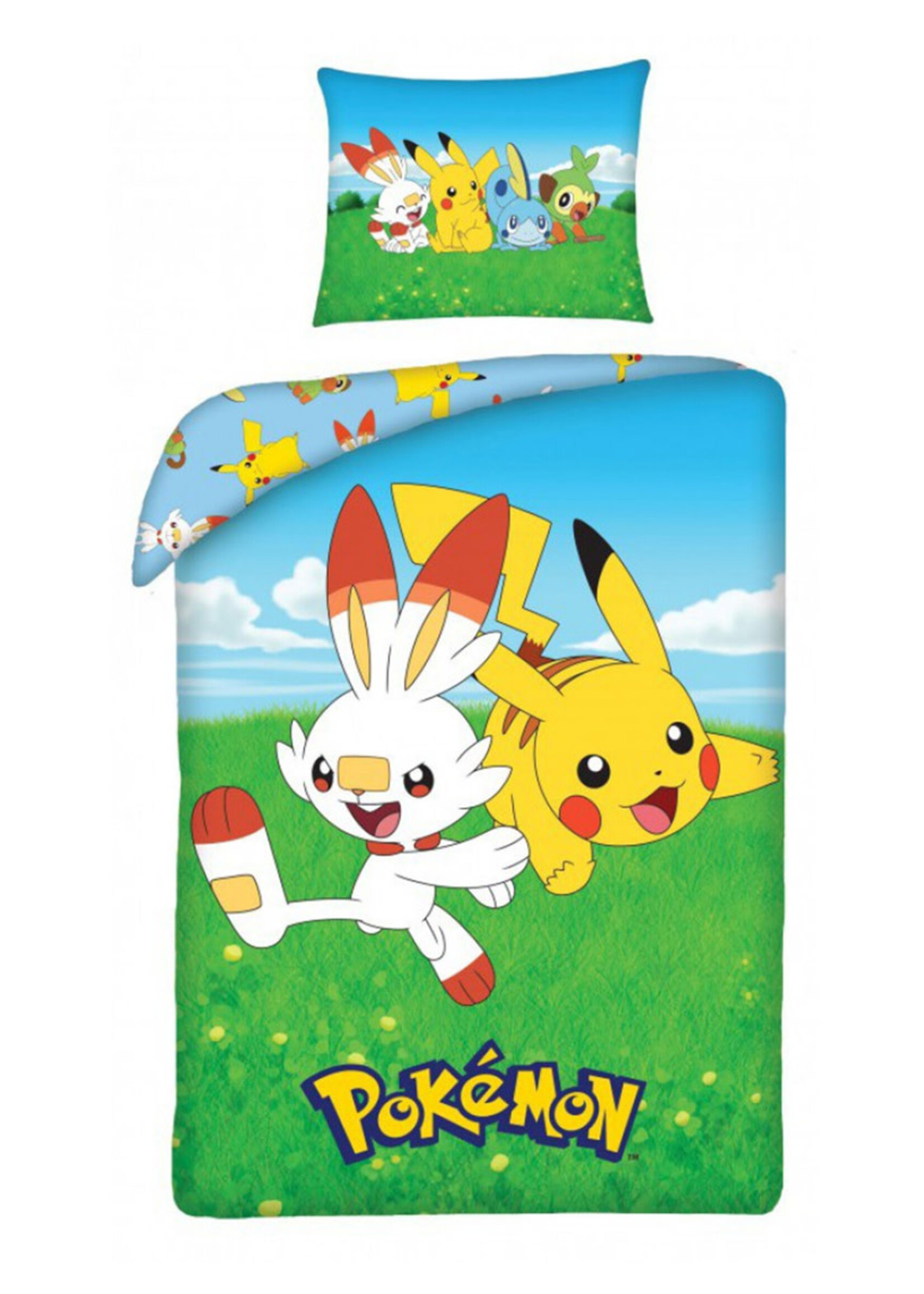 Pokémon Dekbedovertrek 140x200cm Gen 8 Starters