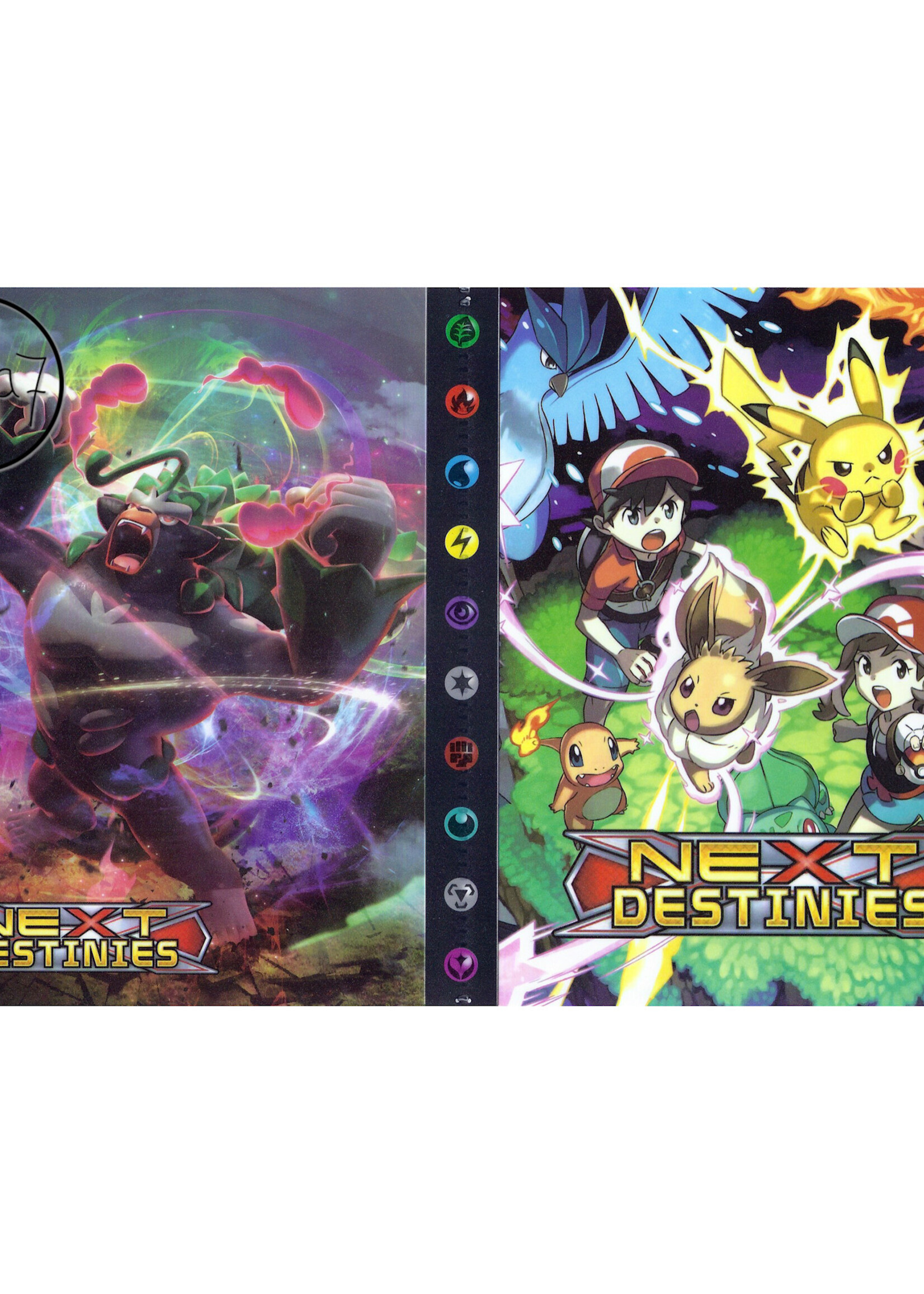 Pokemonmap voor 240 kaarten Rillaboom, Eevee en Pikachu