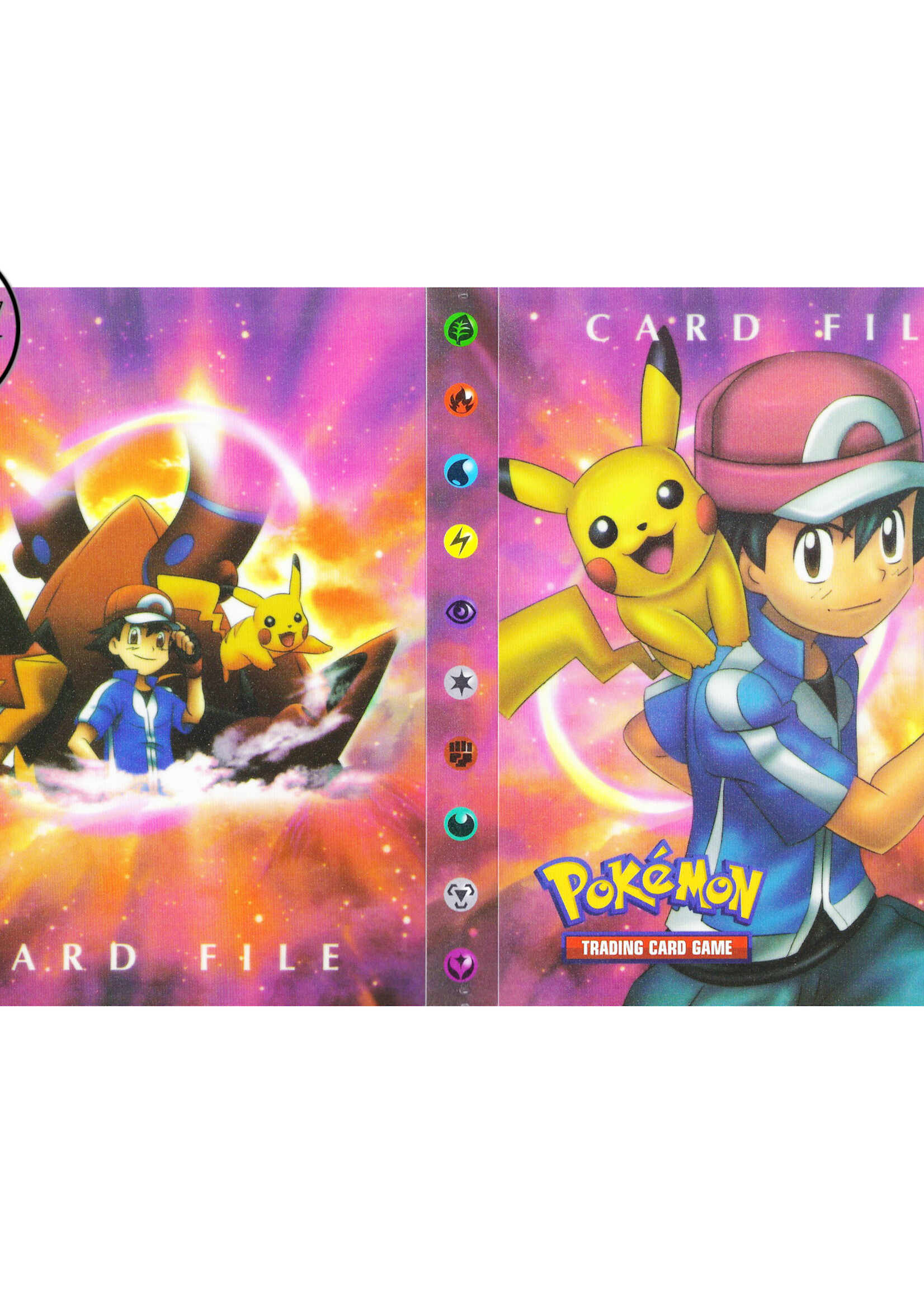 Pokemonmap voor 240 kaarten Pikachu, Ash en Volcanion