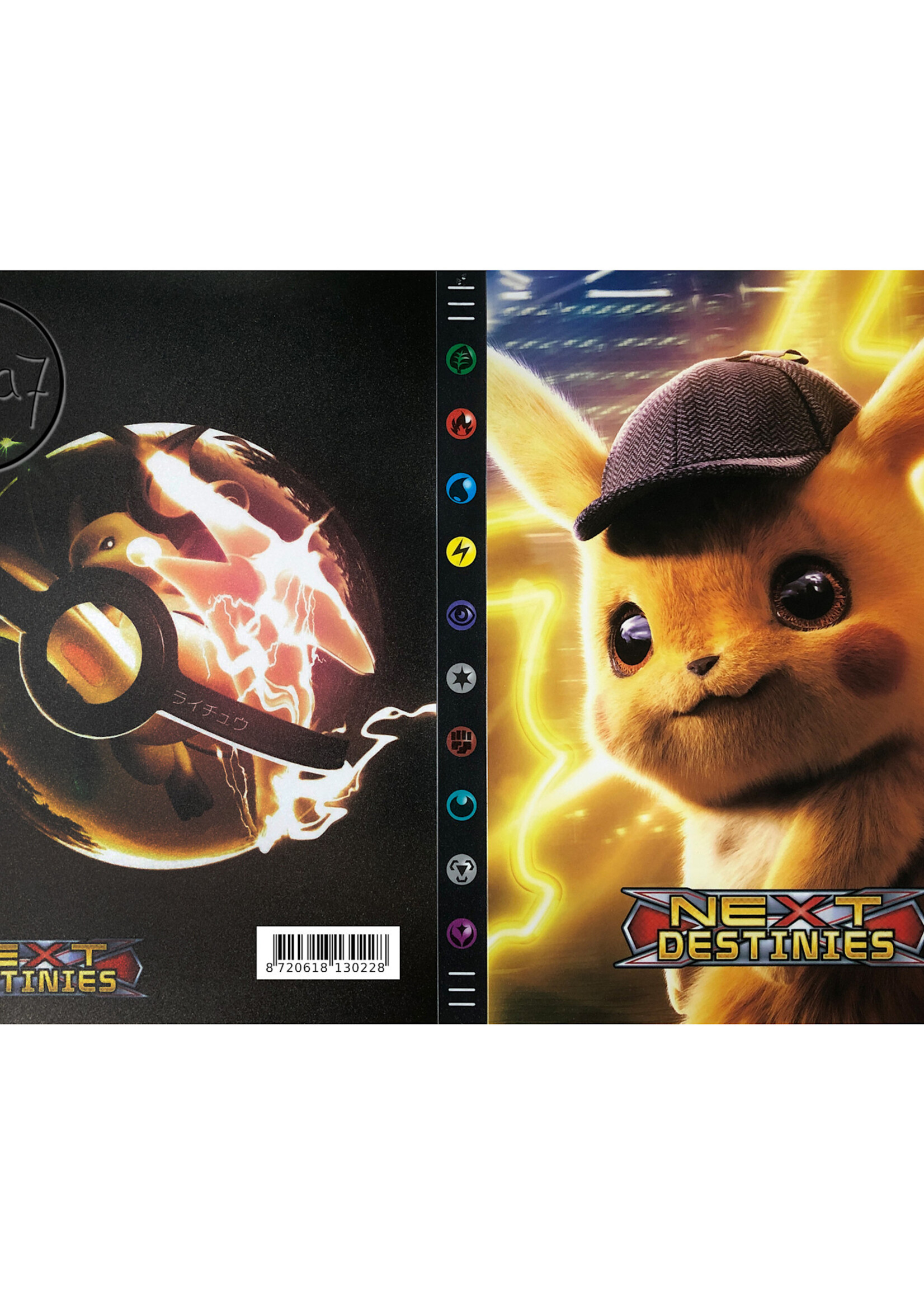 Pokemonmap voor 432 Kaarten Detective Pikachu en Riachu in Pokeball