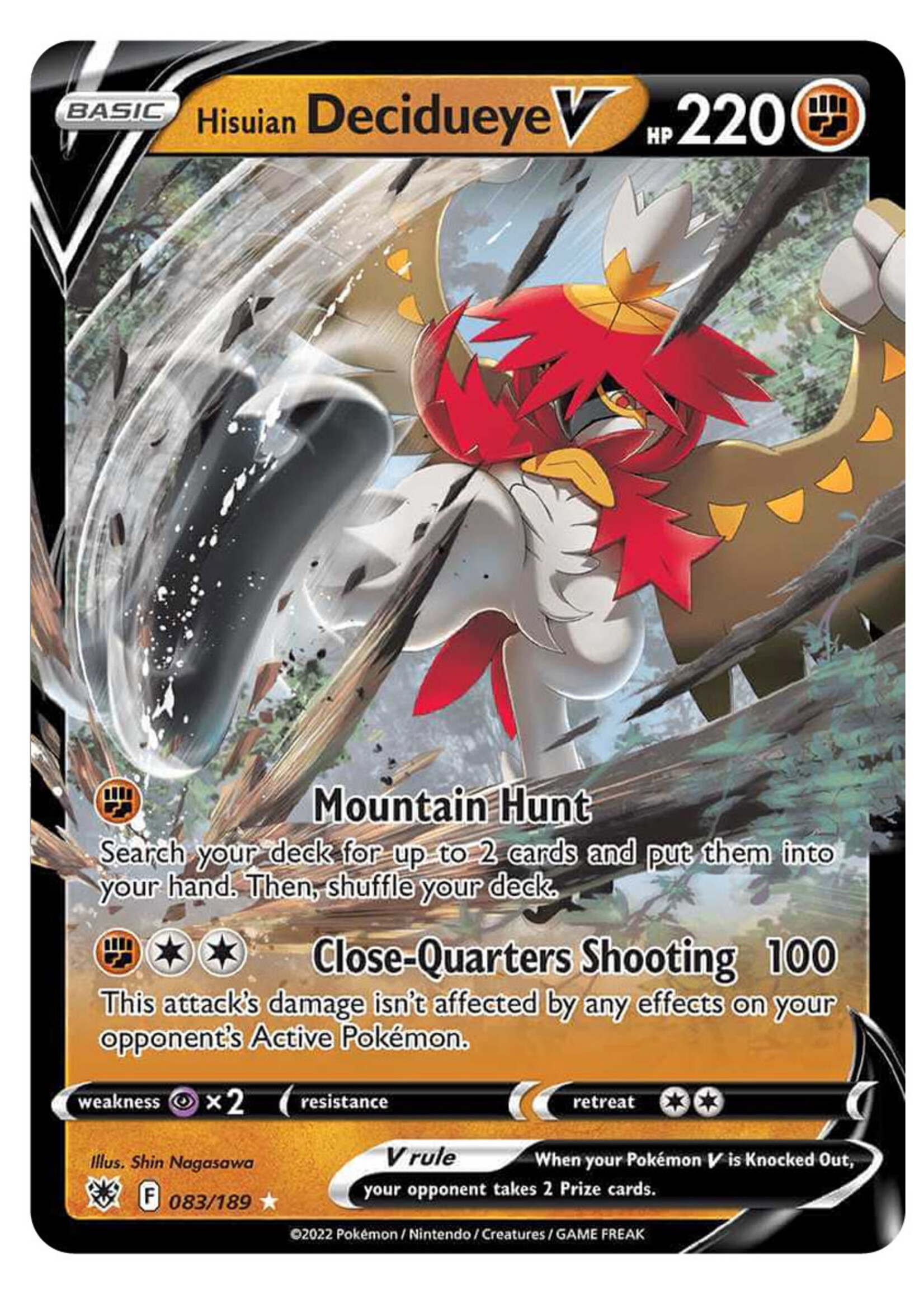 Hisuian Decidueye V 83 (ASR): near mint