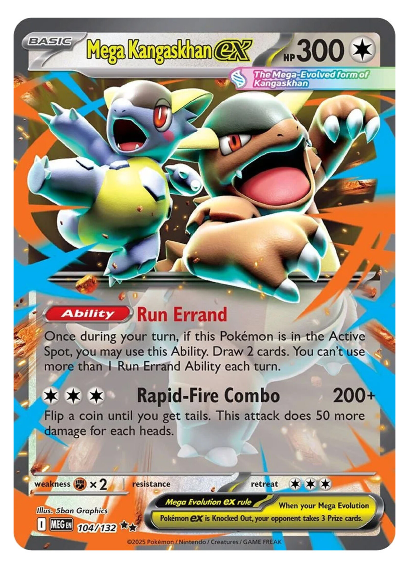 Mega Kangaskhan Ex 104 (MEG): near mint