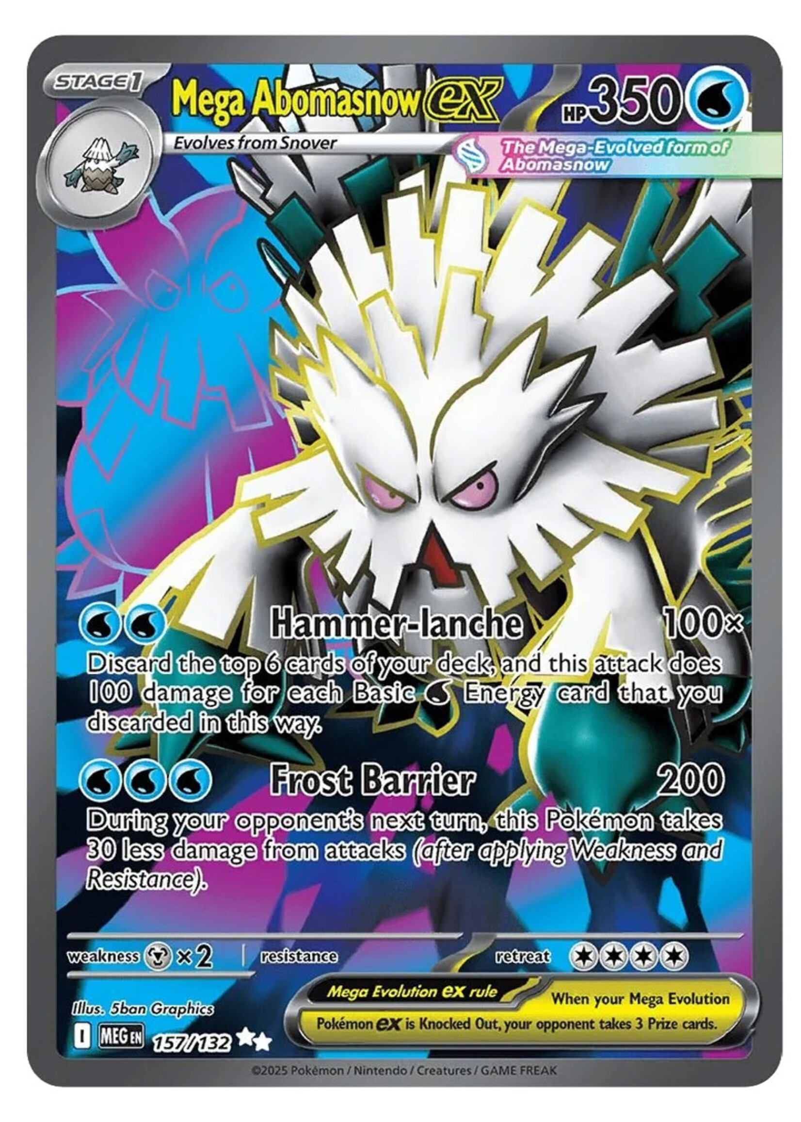 Mega Abomasnow Ex 157 (MEG): near mint