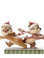 Disney Traditions Statue Chip 'N'  Dale Candy Cane Carpet