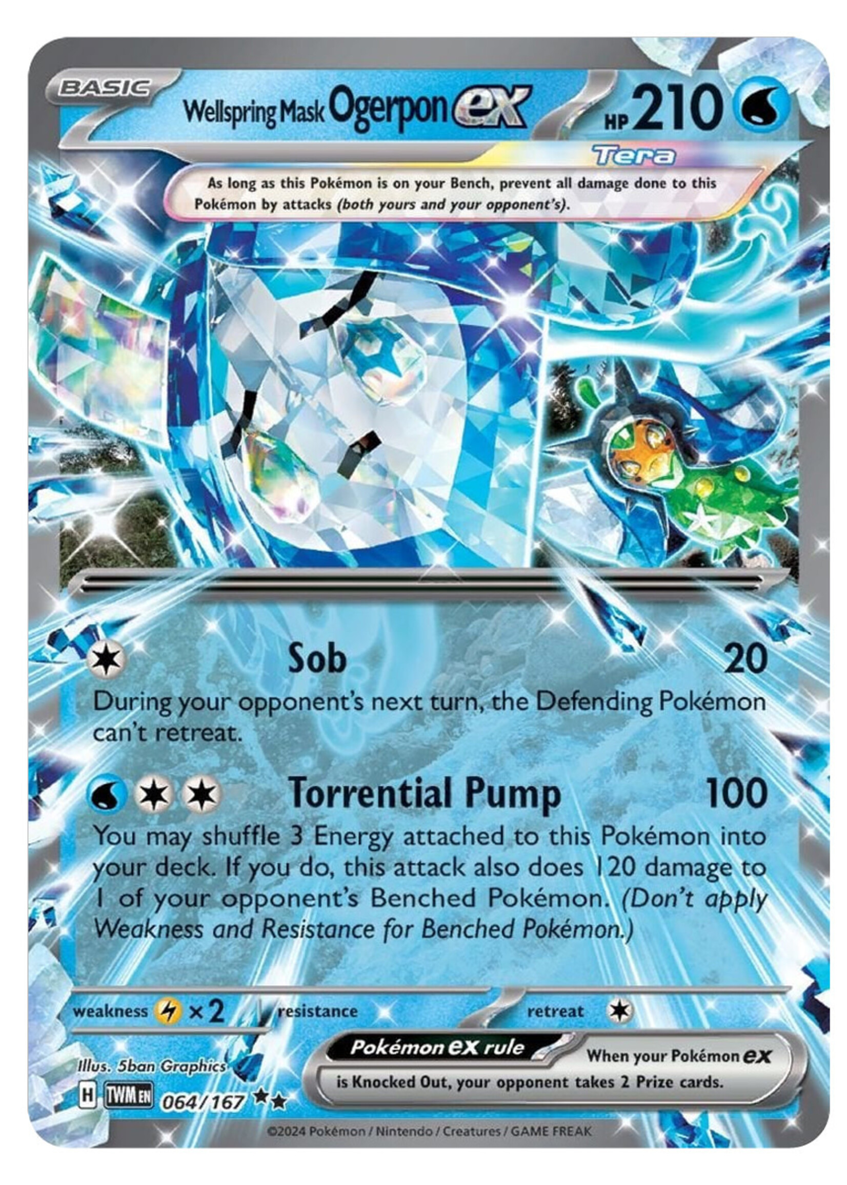 Wellspring Mask Ogerpon Ex 64 (TWM): near mint