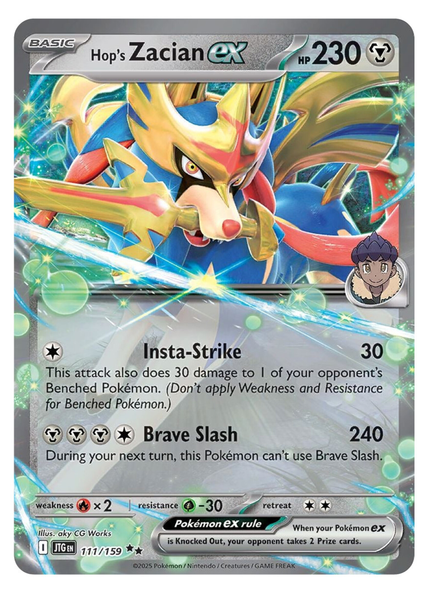 Hop's Zacian Ex 111 (JTG): near mint