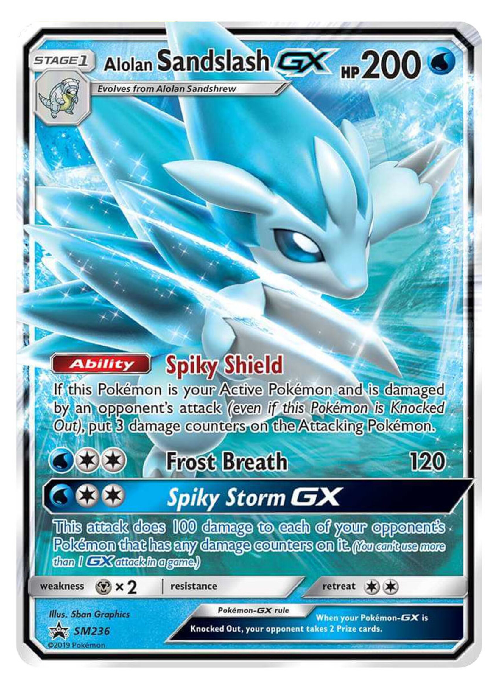 Alolan Sandslash GX 236 (SM): light played