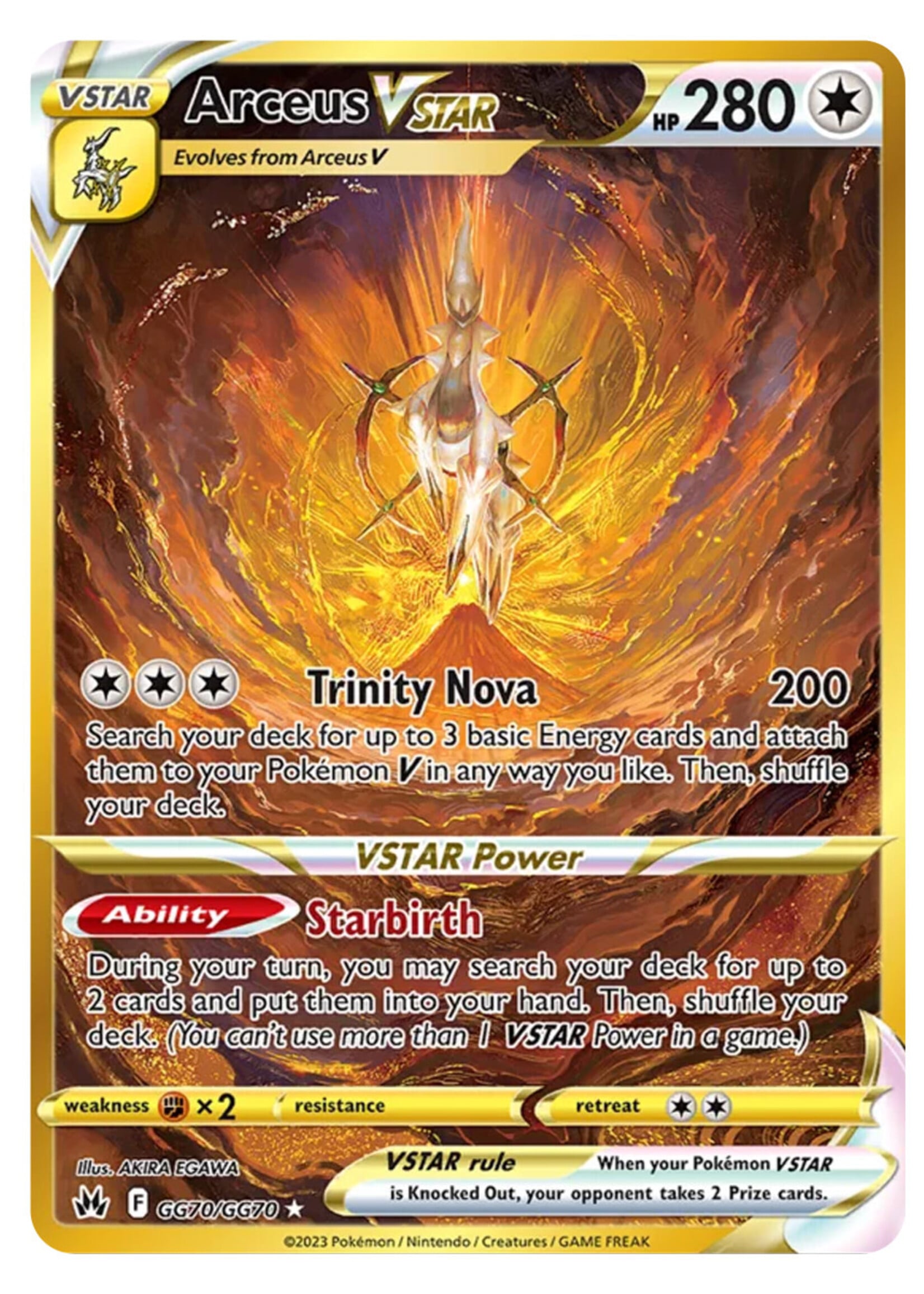 Arceus Vstar GG70 (CRZ) Ace Grading 10