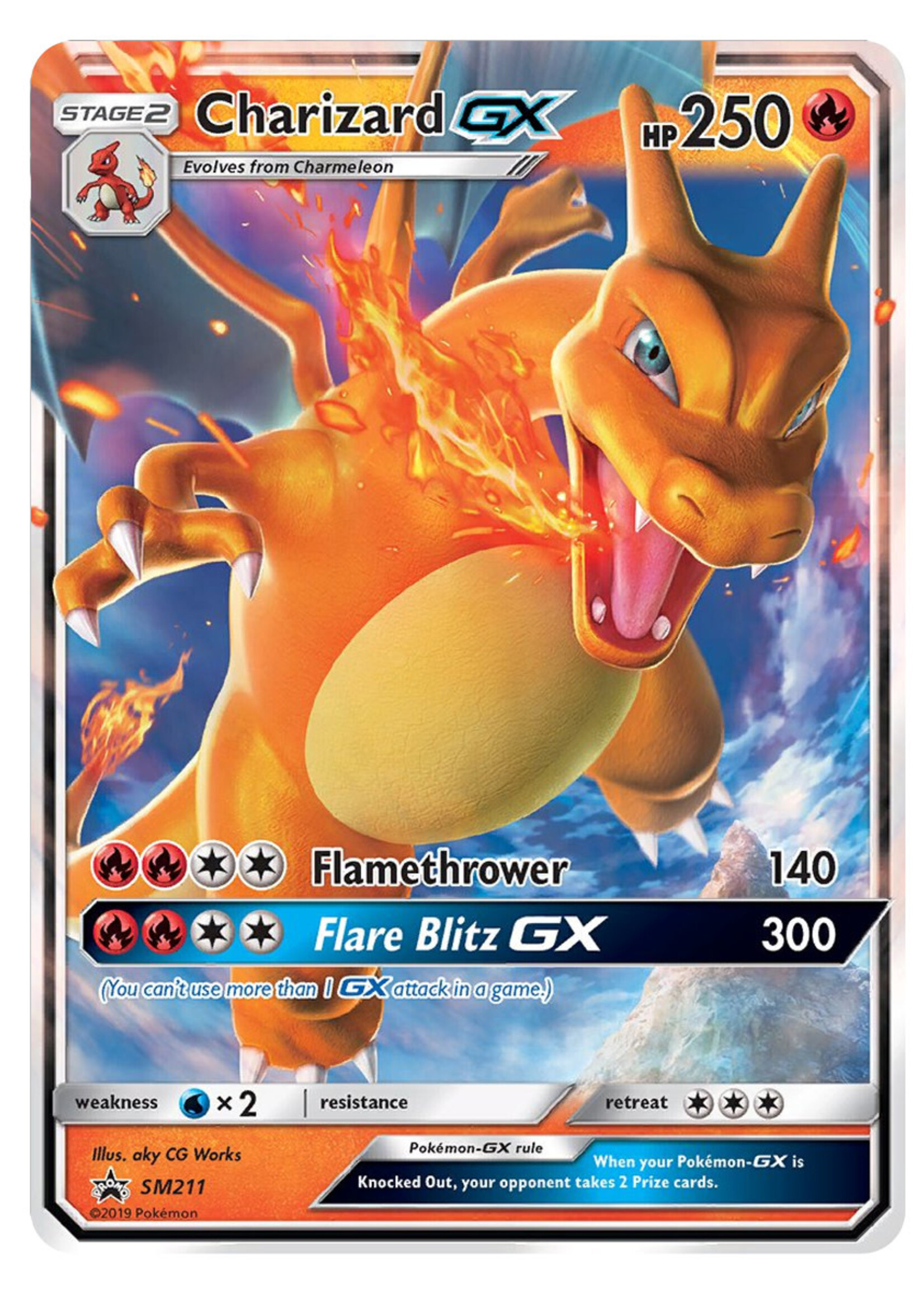 Charizard GX 211 (SM): light played