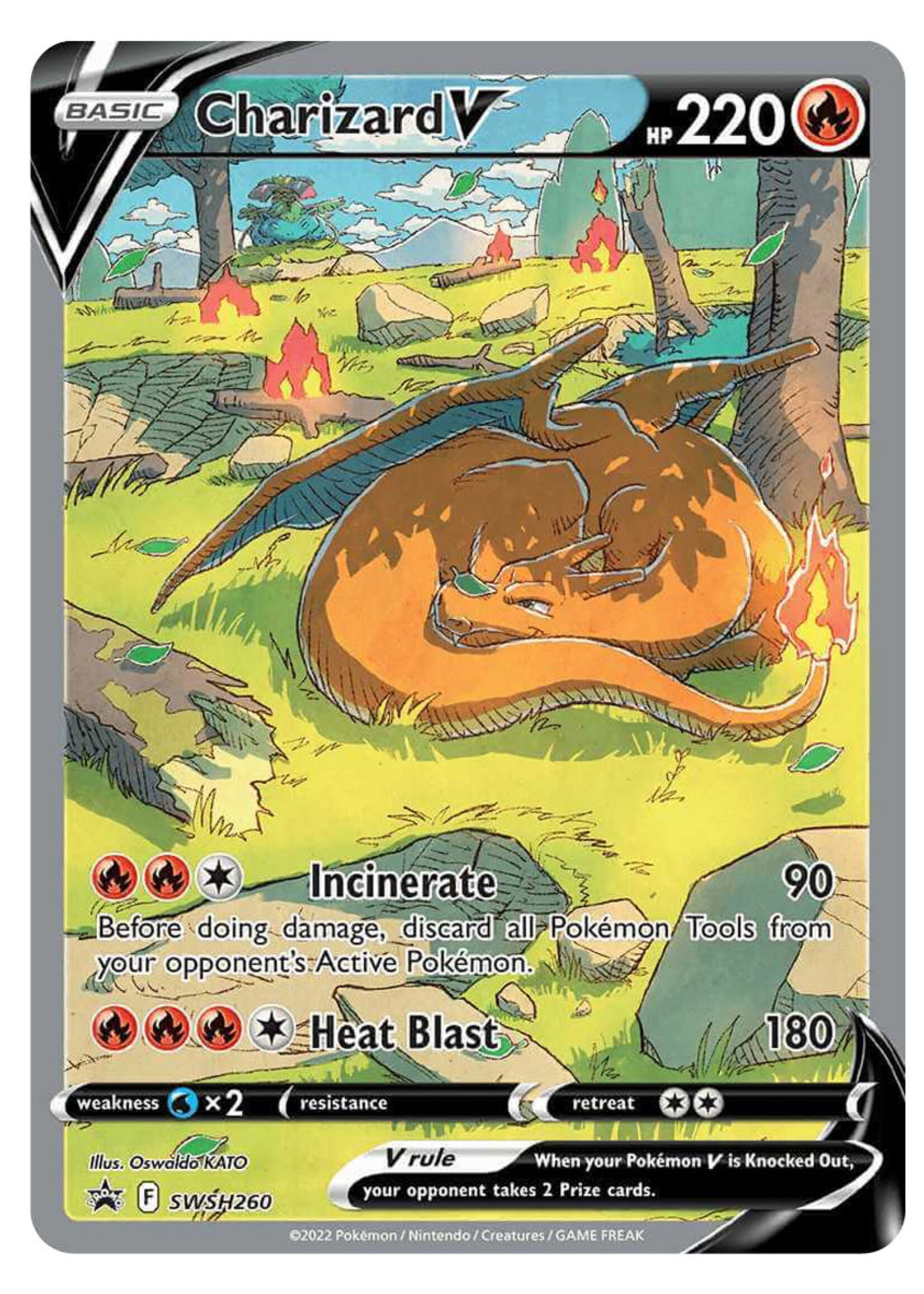 Charizard V 260 (SWSH): light played