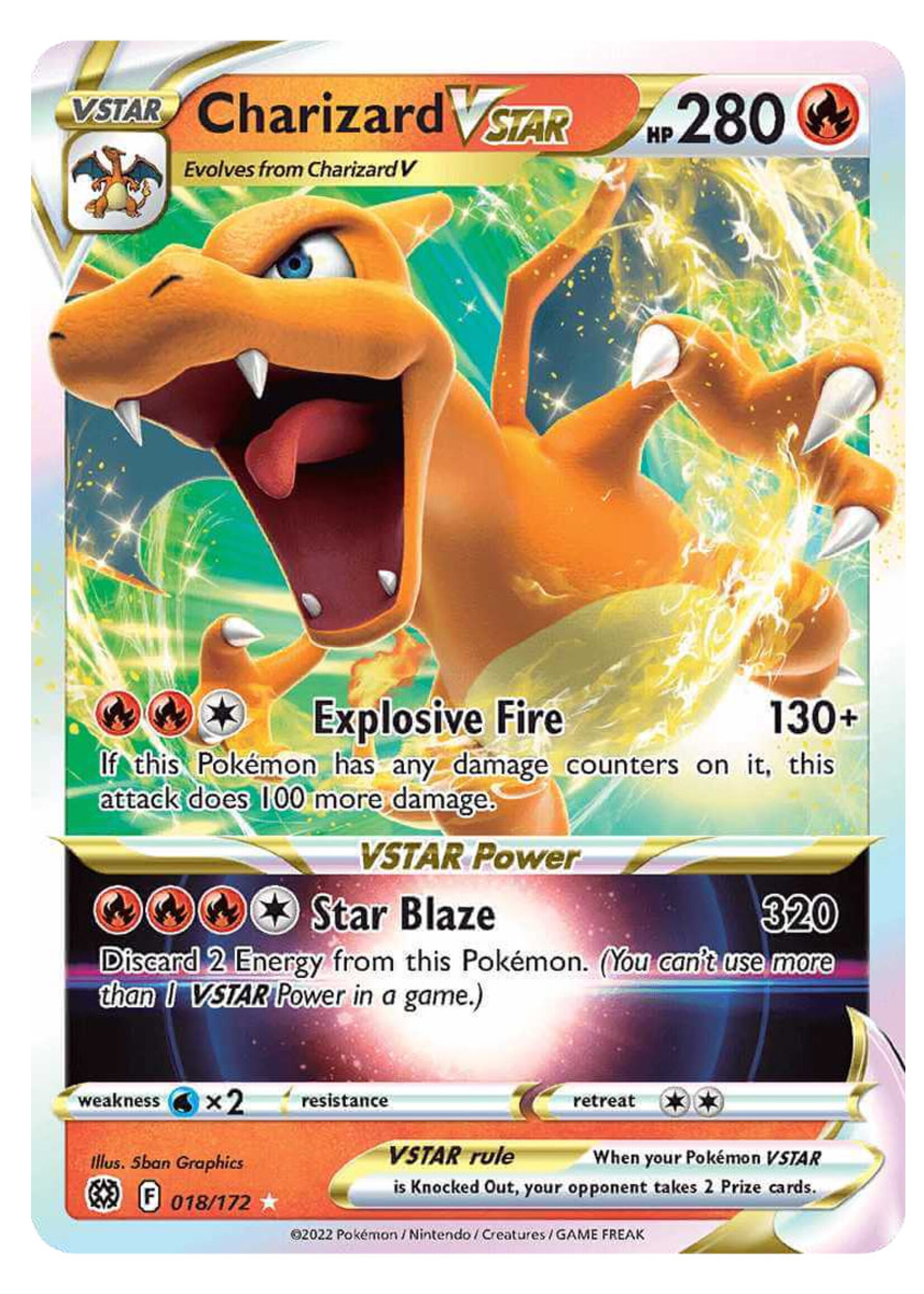 Charizard Vstar 18 (BRS): excellent