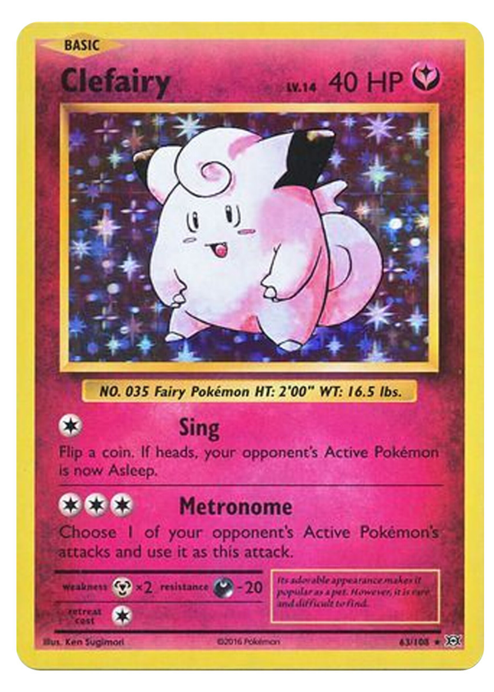 Clefairy 63 (EVO) Reverse Holo: light played