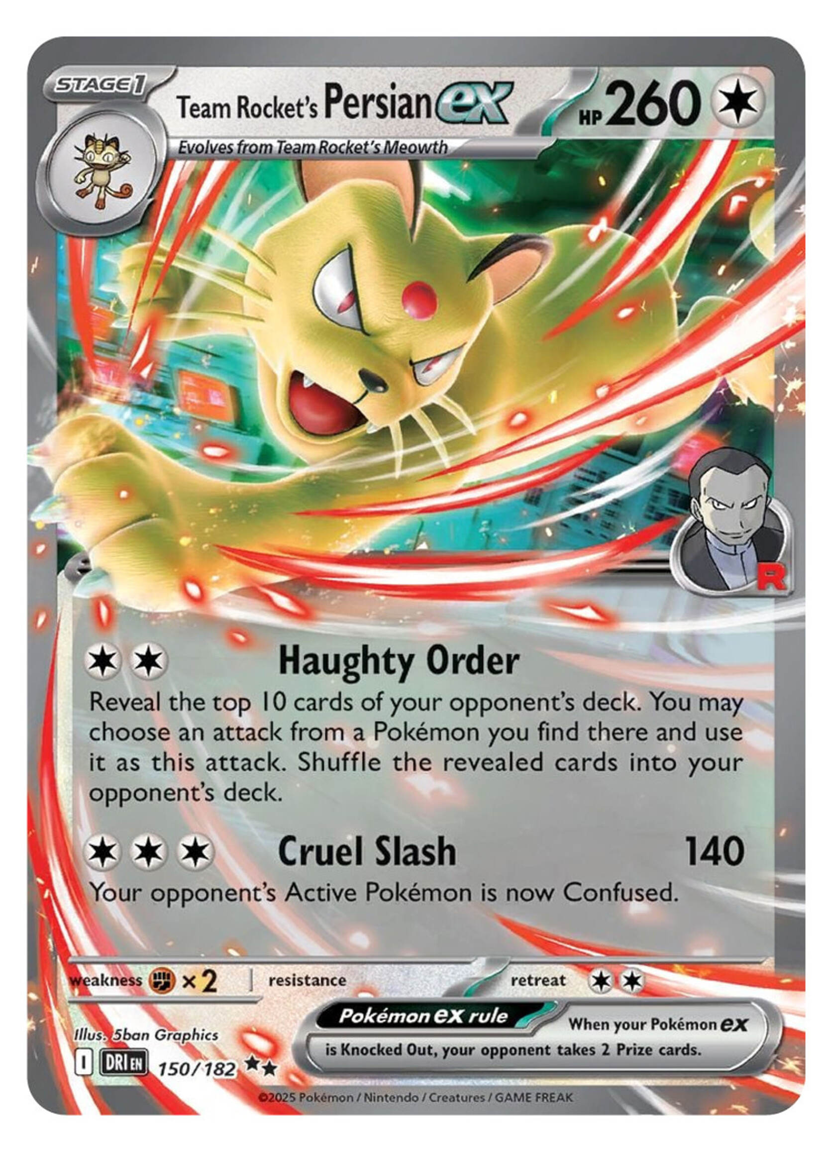 Team Rocket's Persian Ex 150 (DRI): near mint