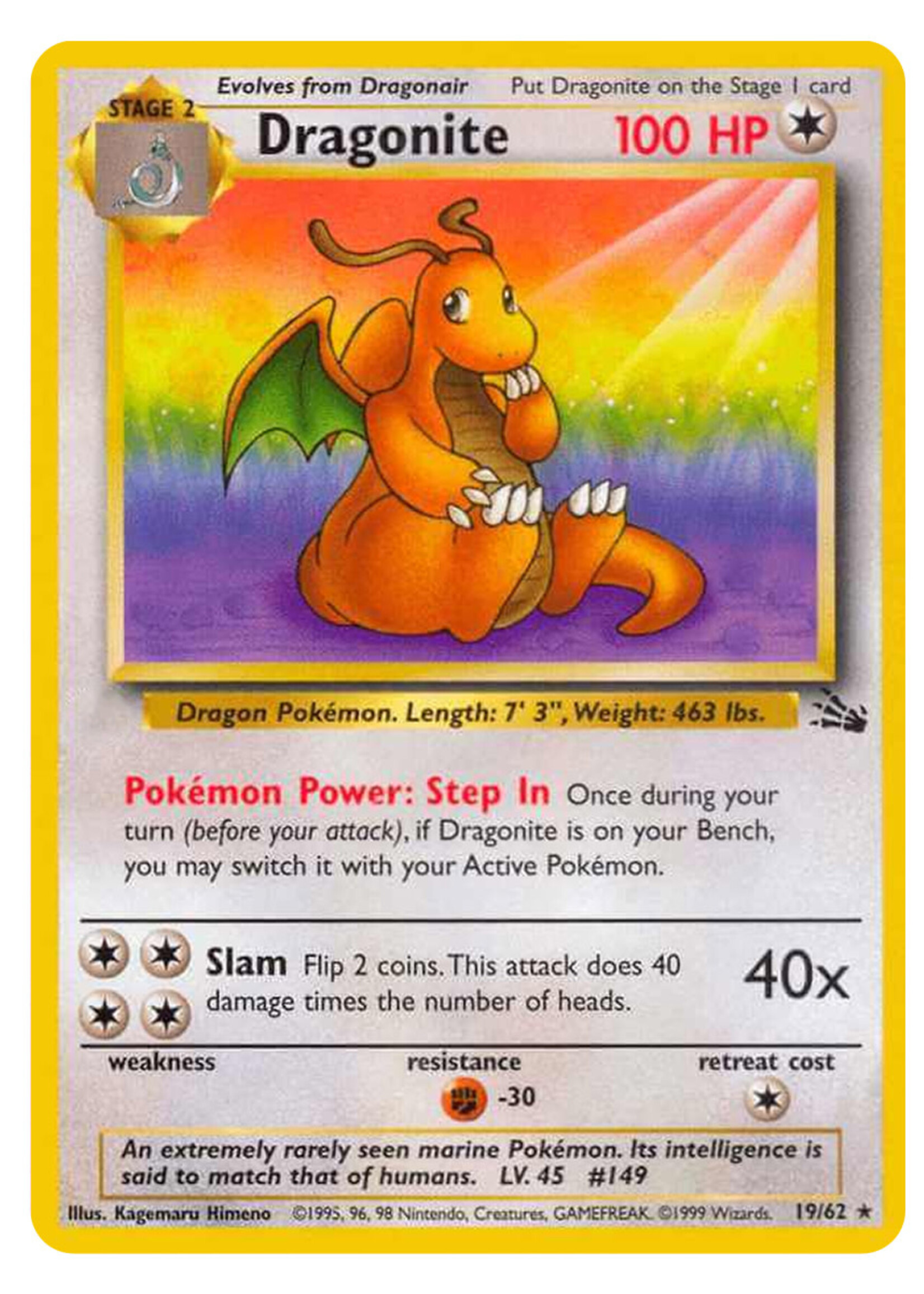 Dragonite 19 (FO): light played