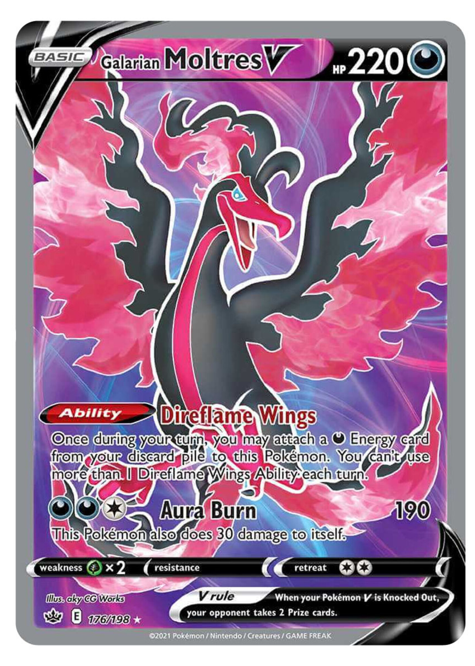 Galarian Moltres V 176 (CRE): light played