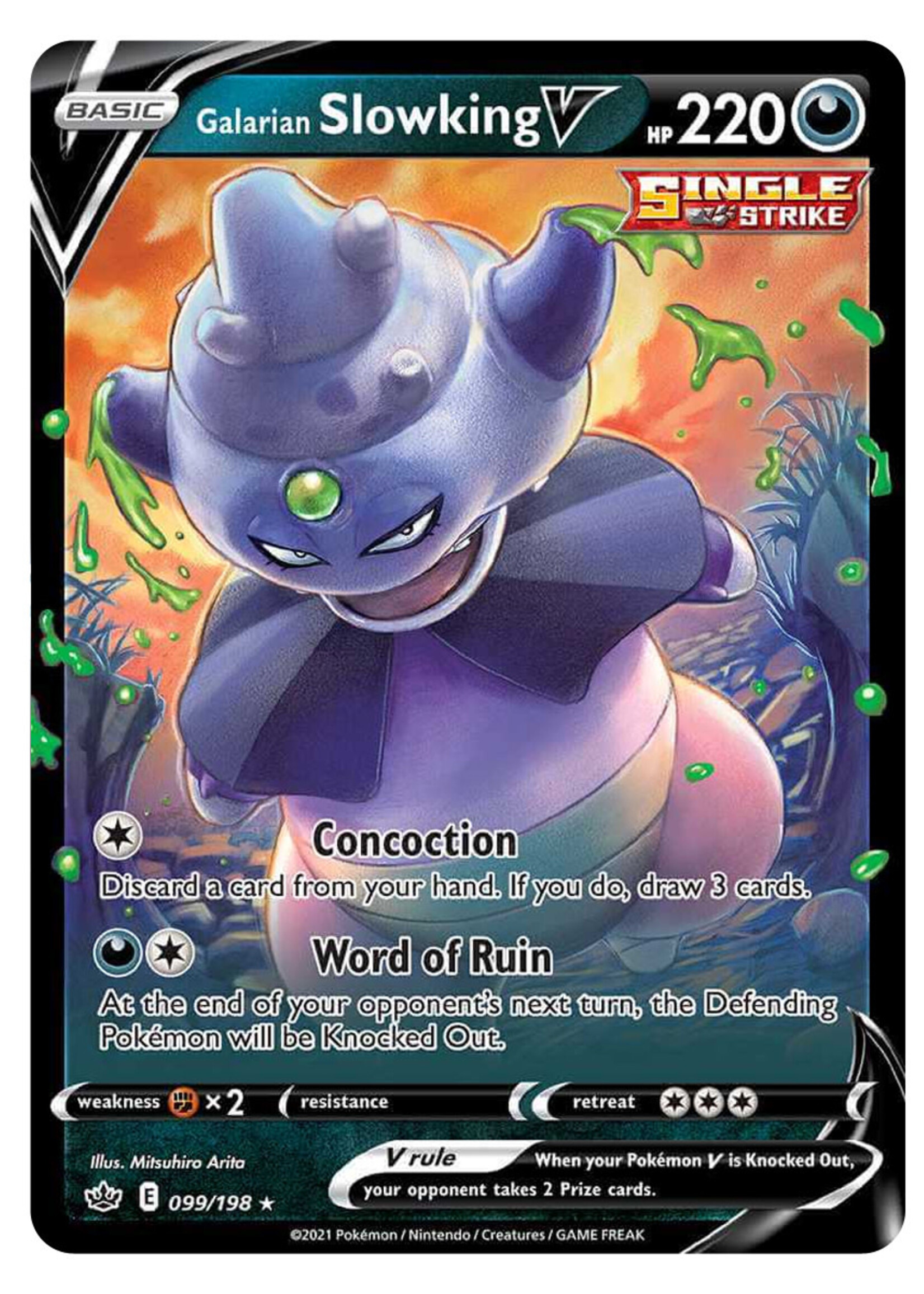 Galarian Slowking V 99 (CRE): near mint