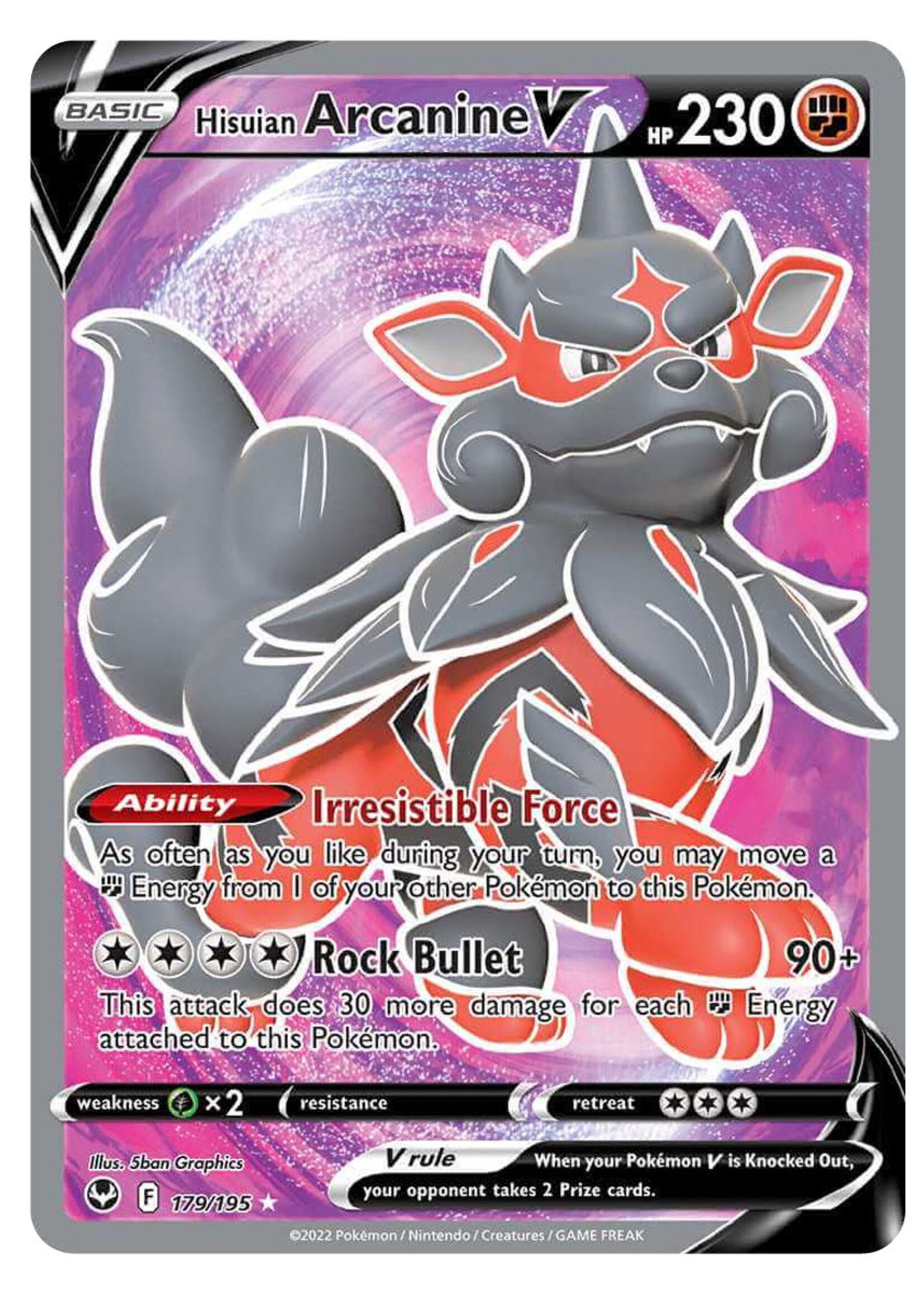 Hisuian Arcanine V 179 (SIT): near mint