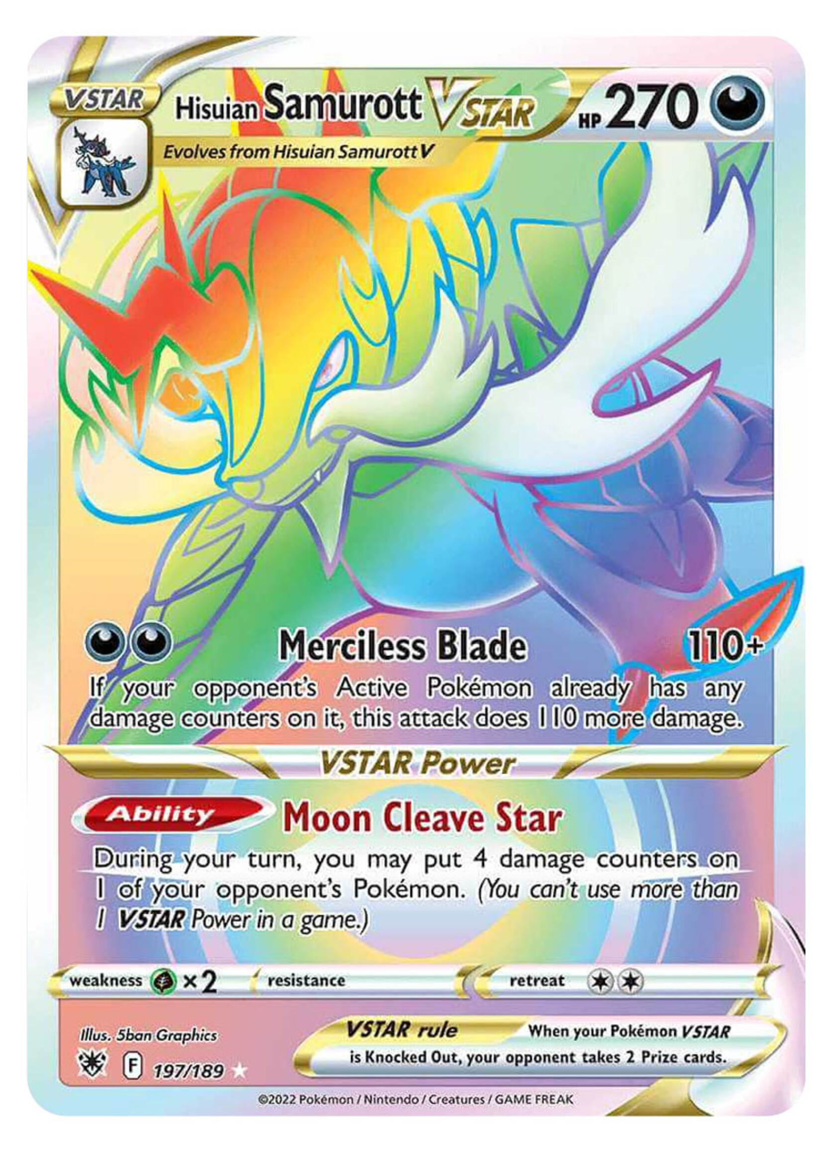 Hisuian Samurott Vstar 197 (ASR): near mint