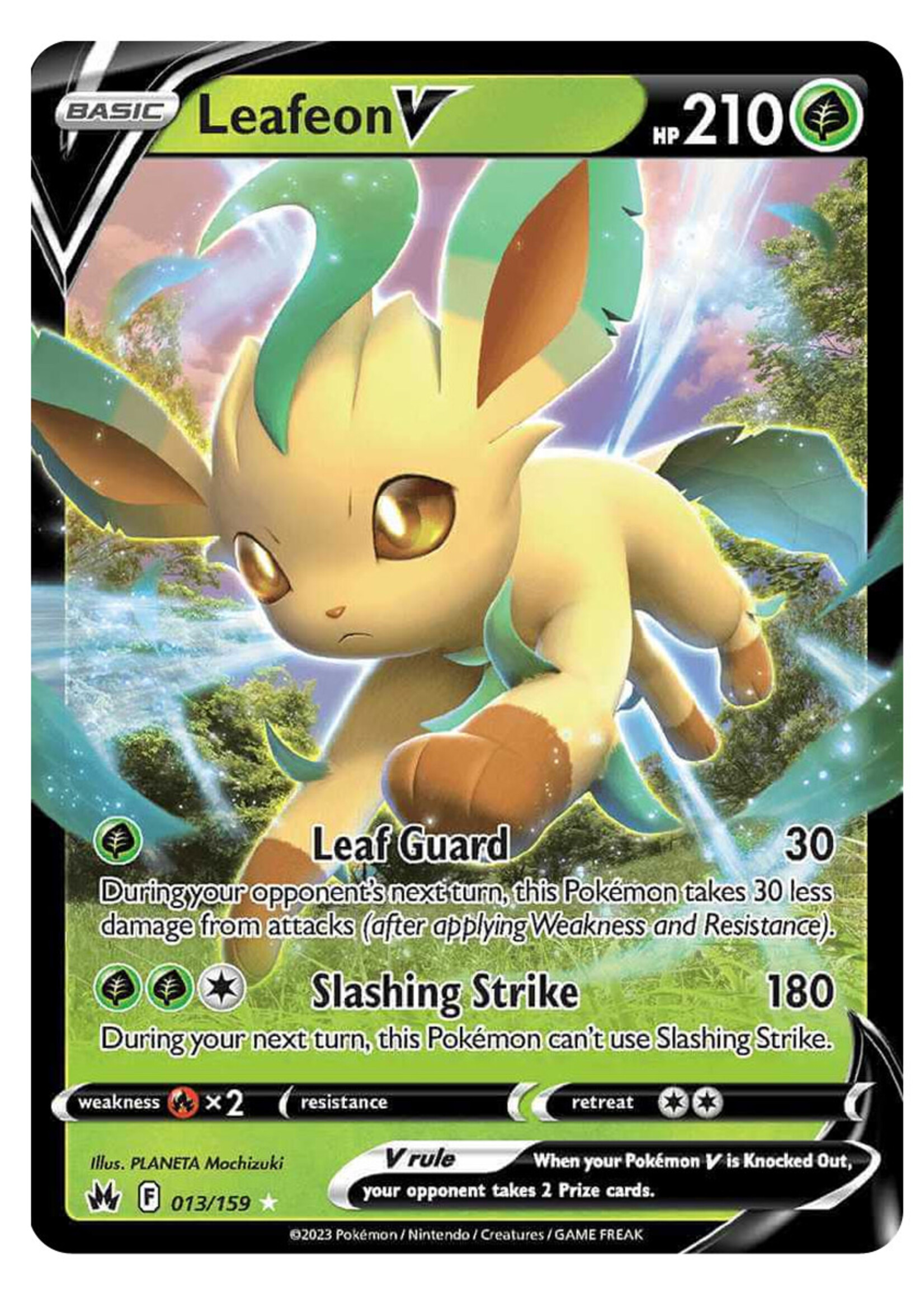Leafeon V 13 (CRZ): near mint