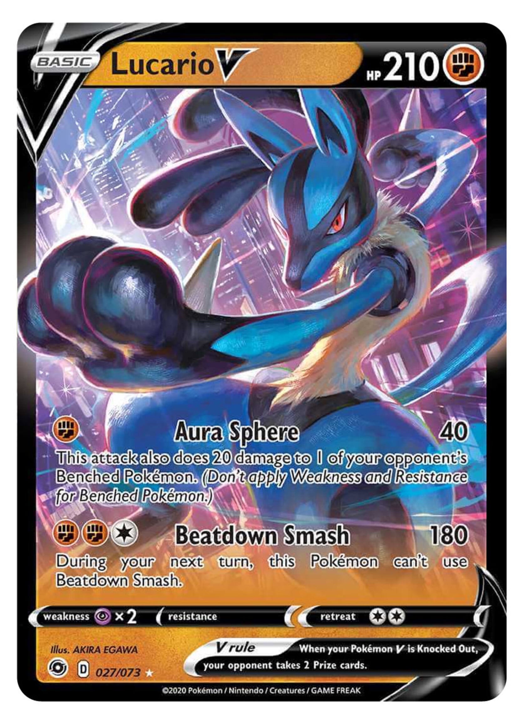 Lucario V 27 (CPA): light played