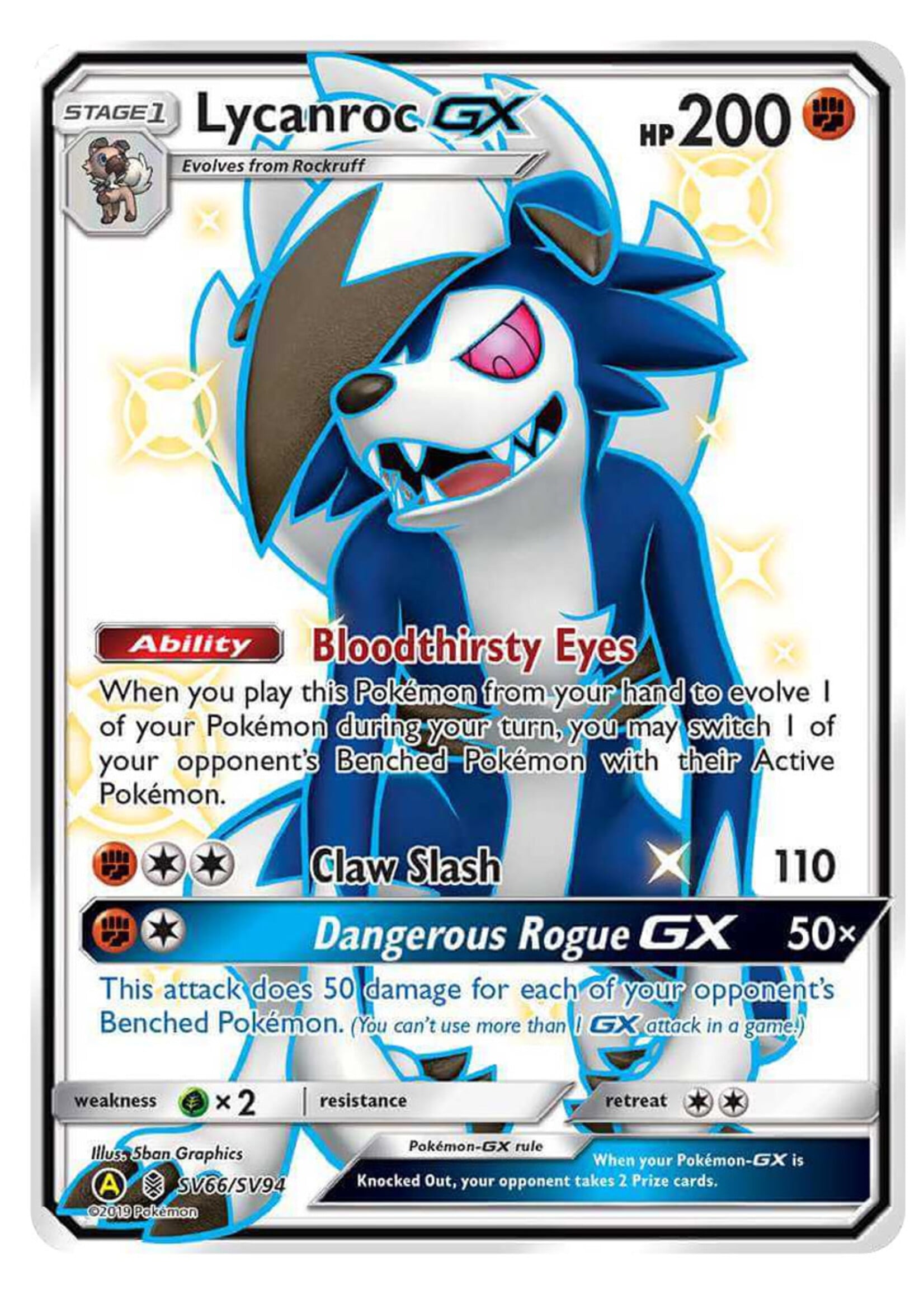Lycanroc GX SV66 (GRI): light played