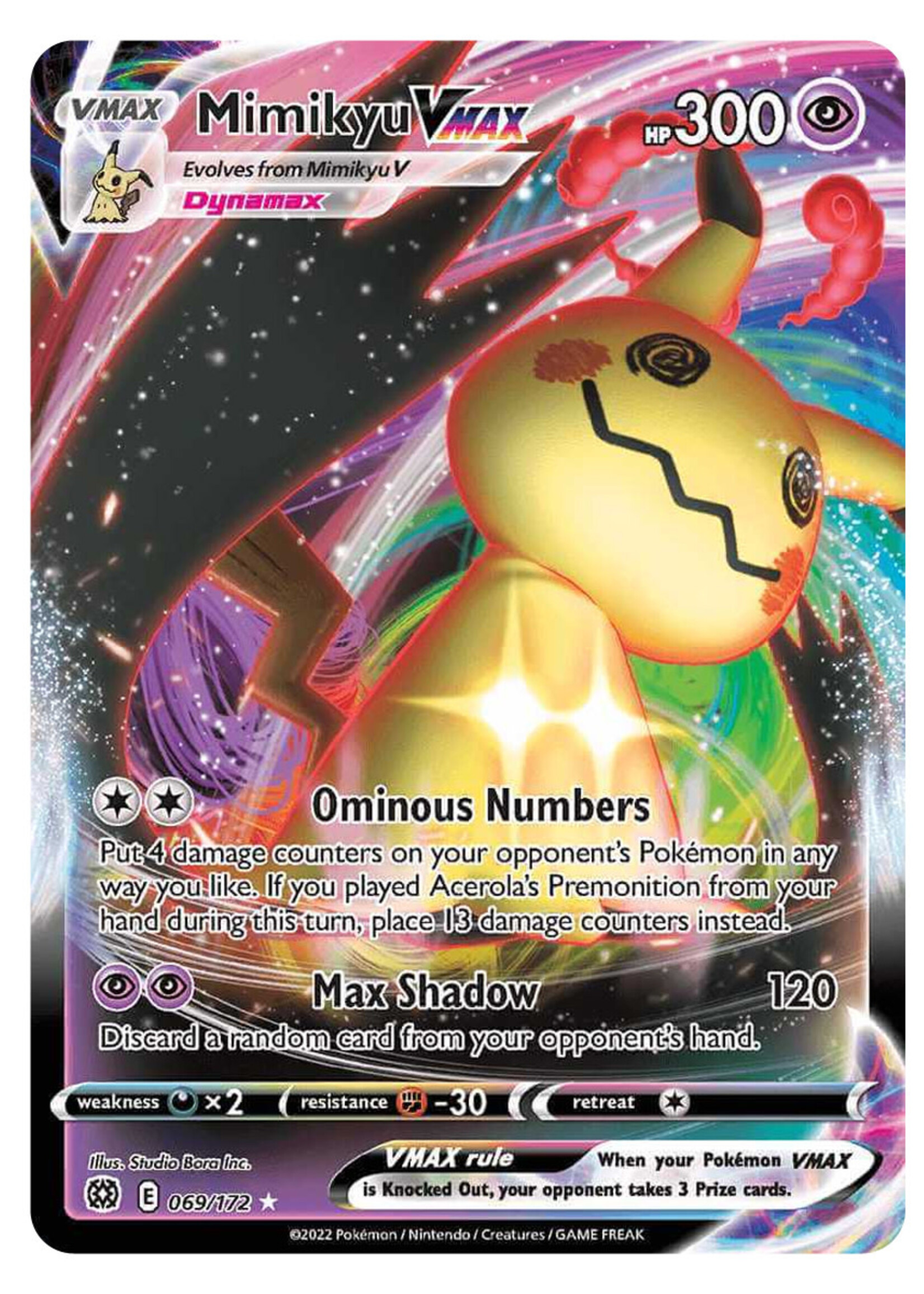 Mimikyu Vmax 69 (BRS): light played