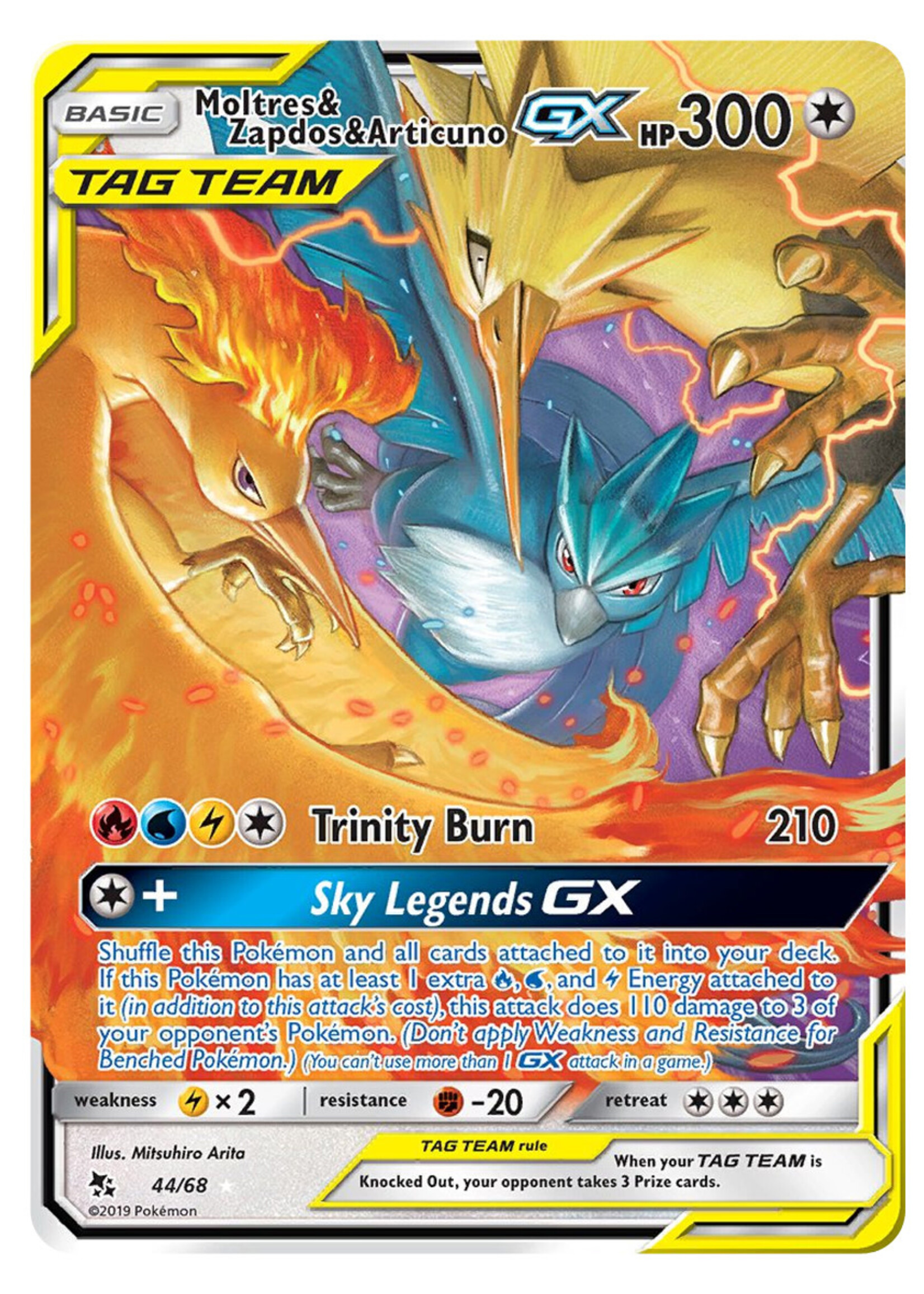 Moltres & Zapdos & Articuno GX  44 (HIF): excellent