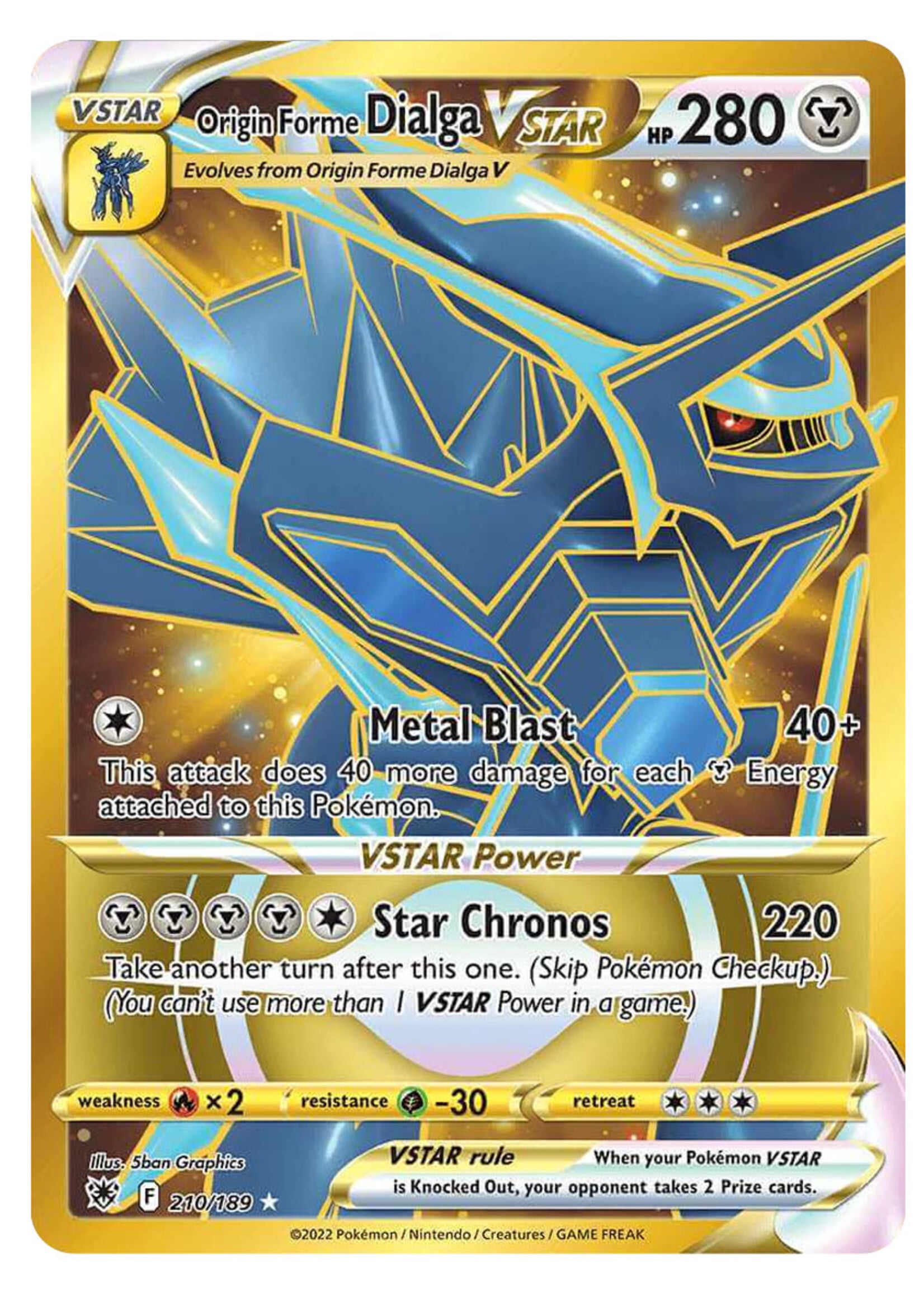 Origin Forme Dialga Vstar 210 (ASR): light played