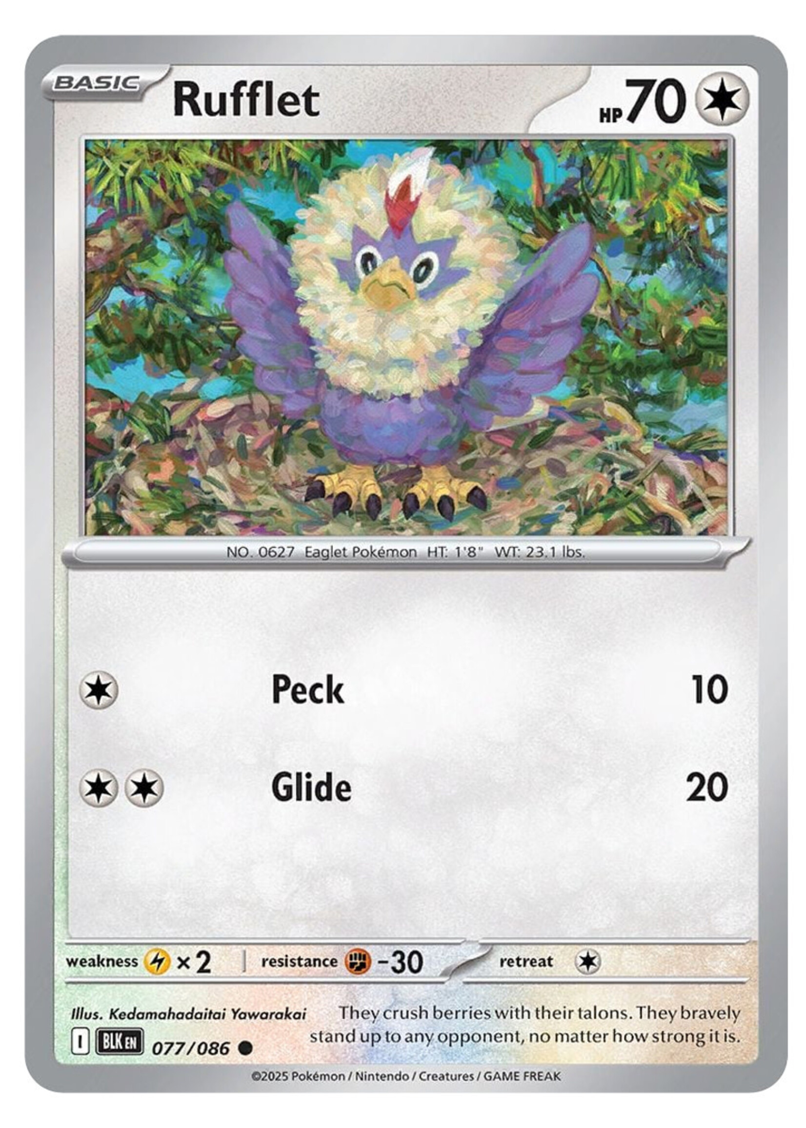 Rufflet 77 (BLK) Master Ball Holo: Near mint