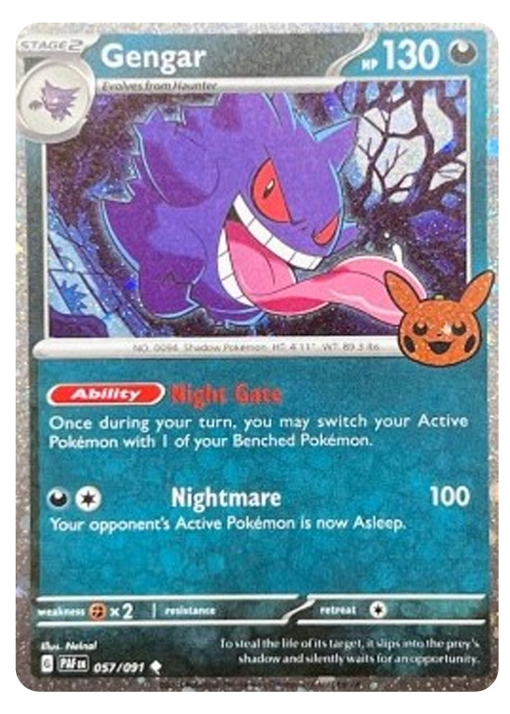 Gengar 57 (PAF) Trick or Trade Stamp: near mint