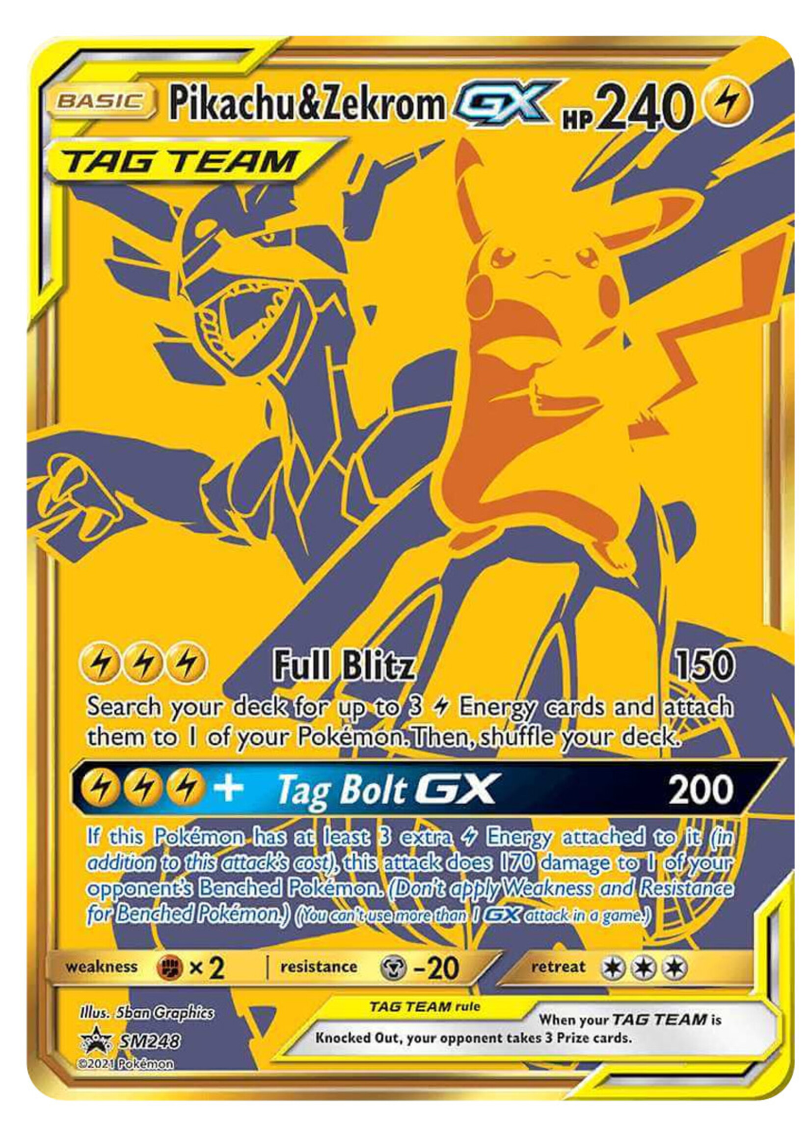 Pikachu & Zekrom GX 248 (SM): excellent