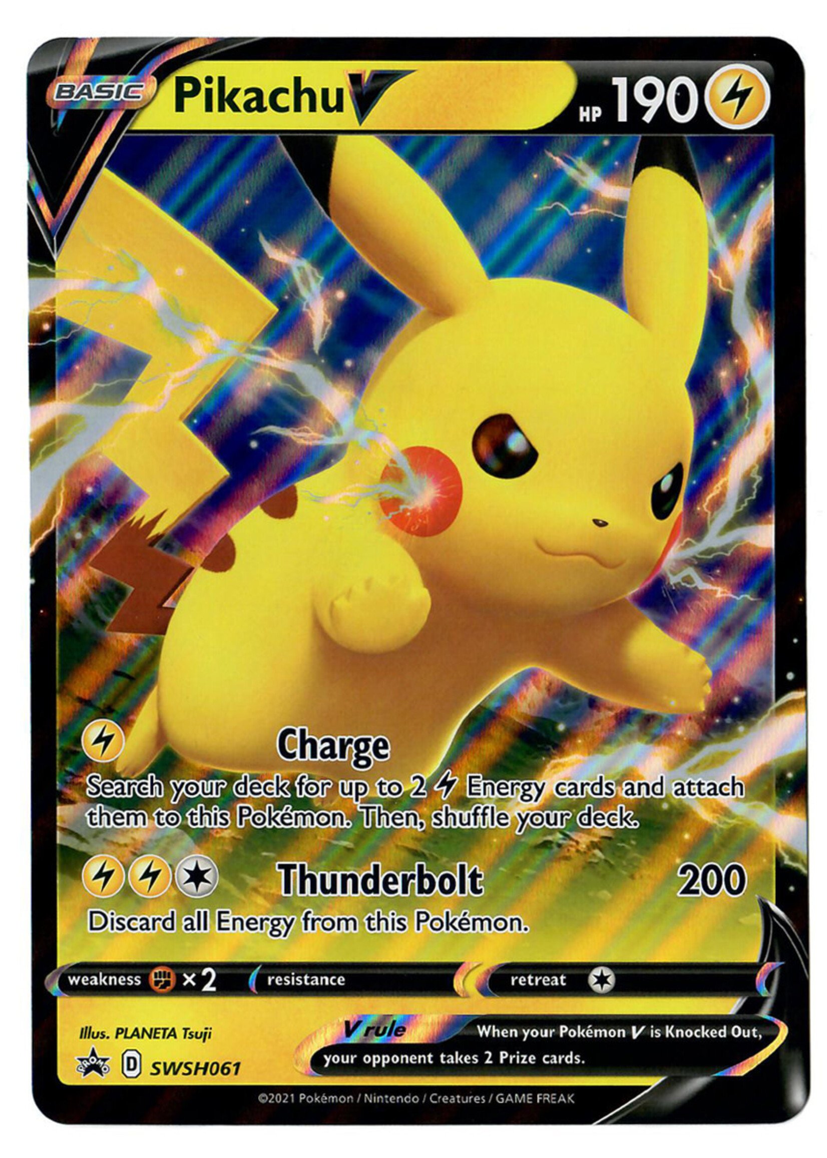 Pikachu V 61 (SWSH): light played