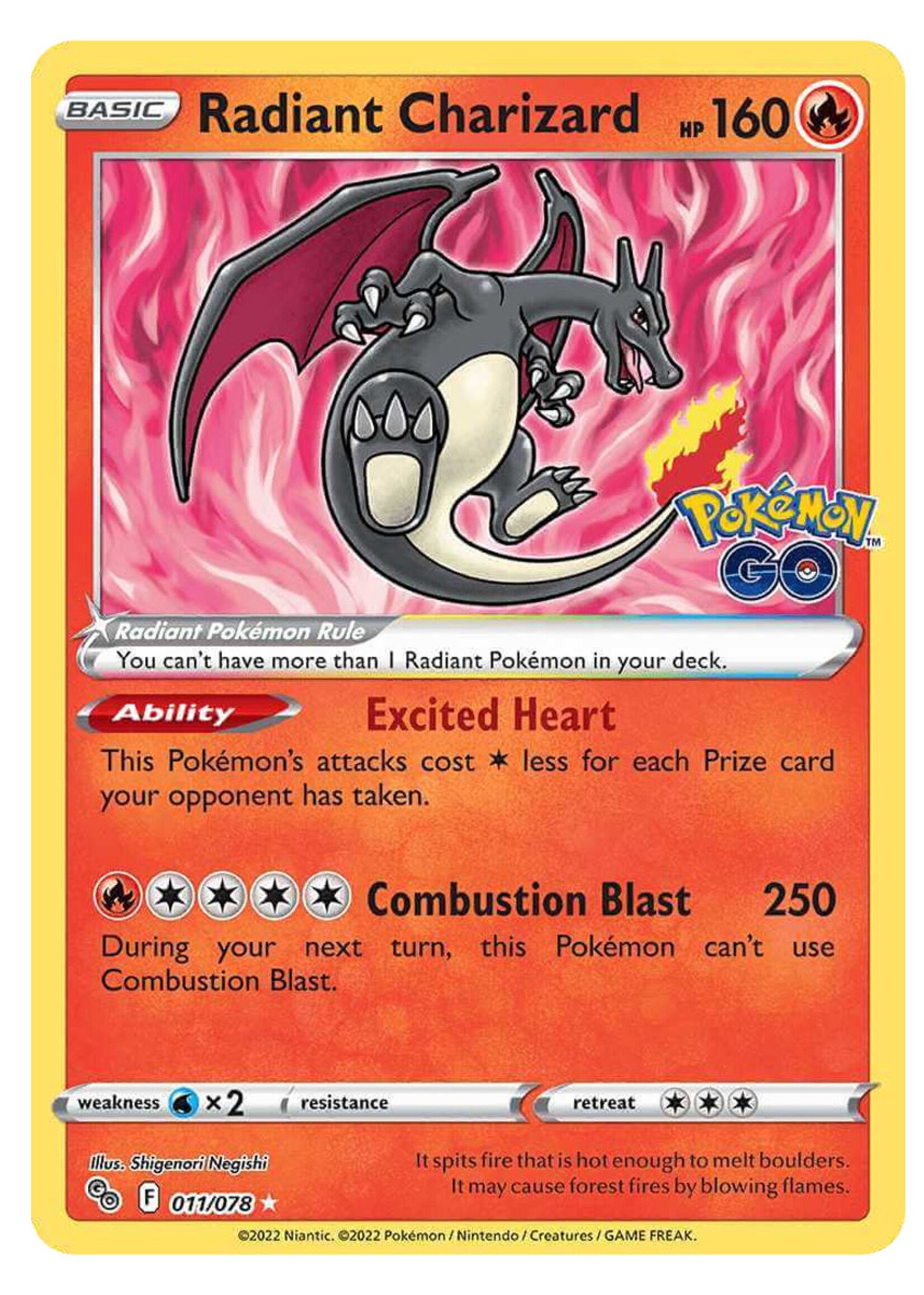 Radiant Charizard 11 (PGO): near mint