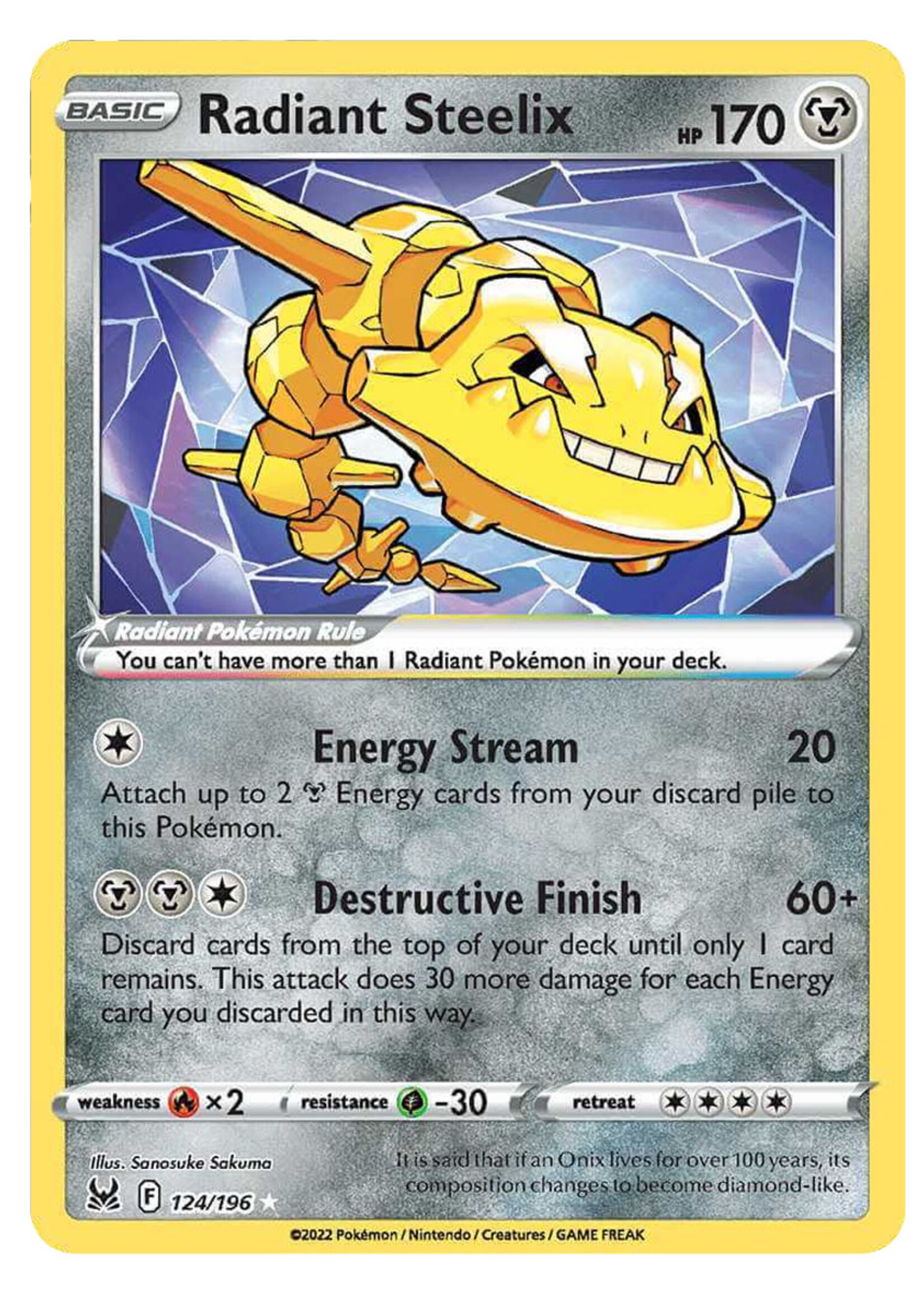Radiant Steelix 124 (LOR): excellent/near mint