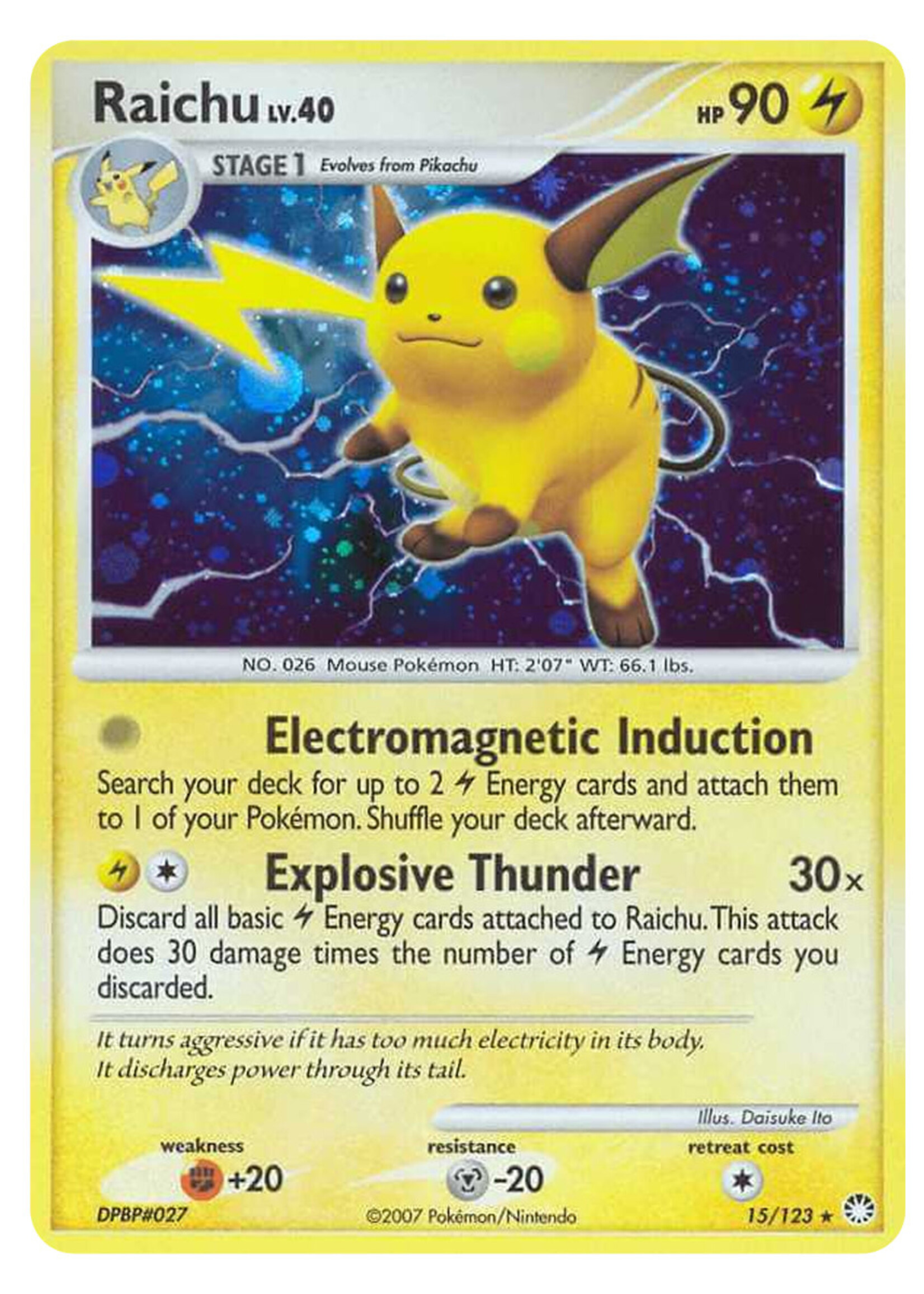 Raichu Lv.40 15 (MT) Holo: excellent+