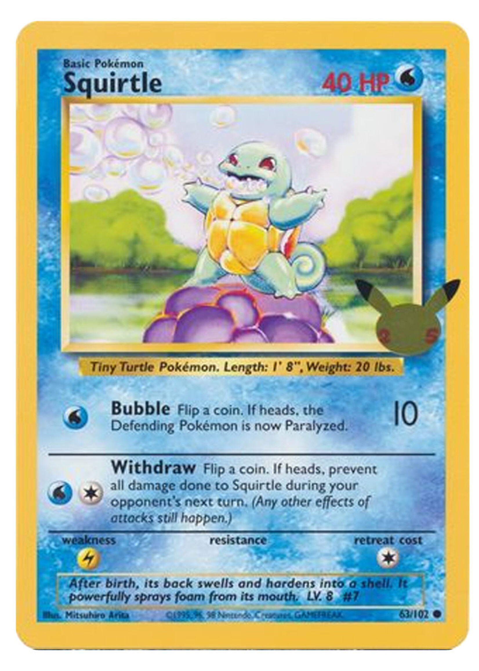 Squirtle 63 (BS) Grote Kaart: near mint