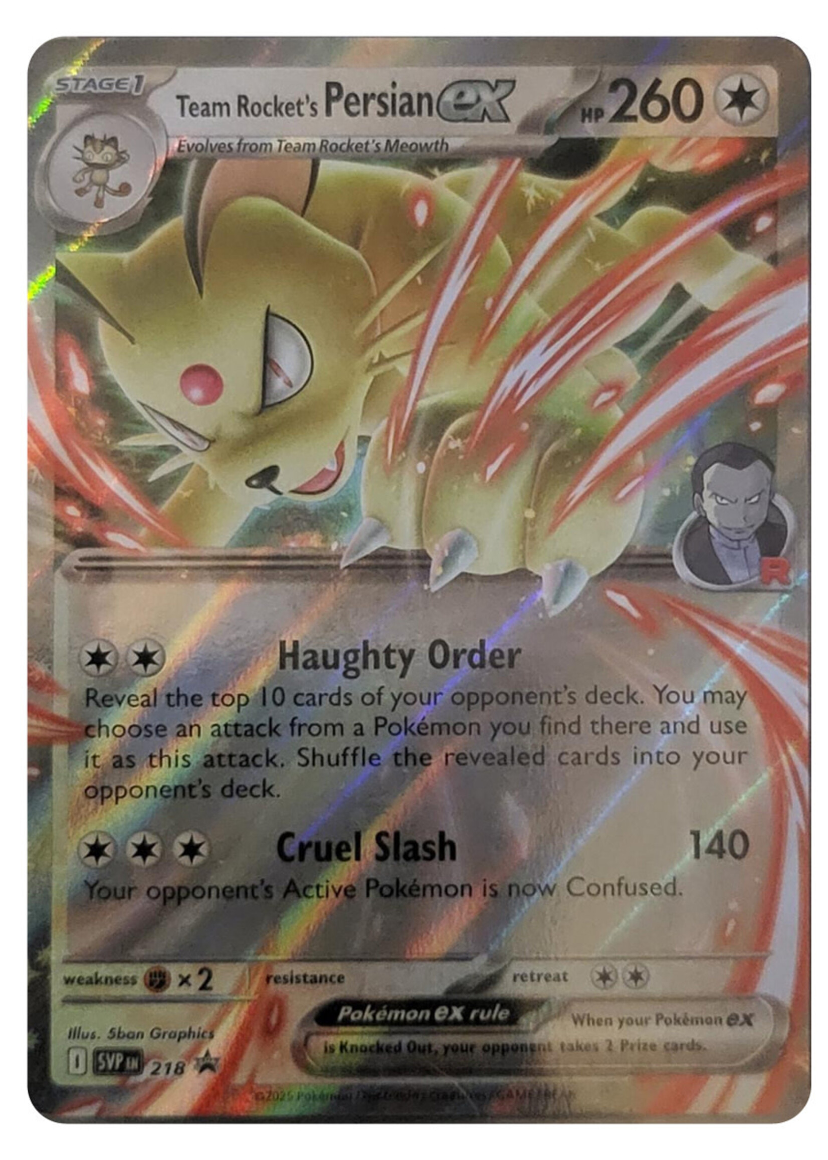 Team Rocket's Persian Ex 218 (SVP): near mint