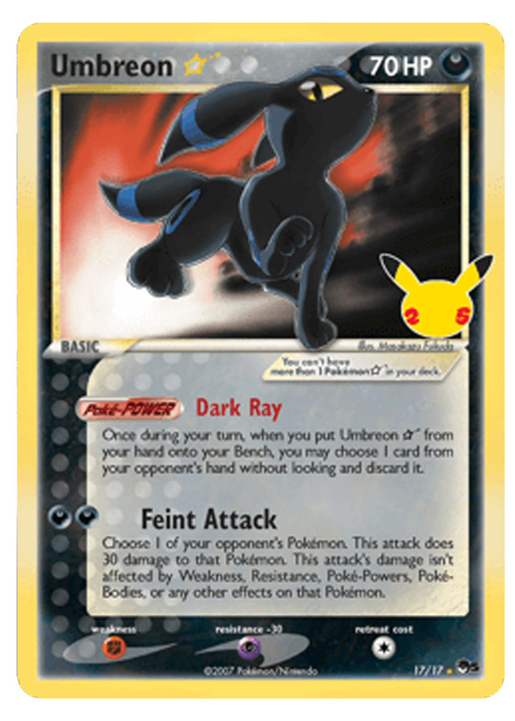 Umbreon Gold Star 17 (CEL): near mint