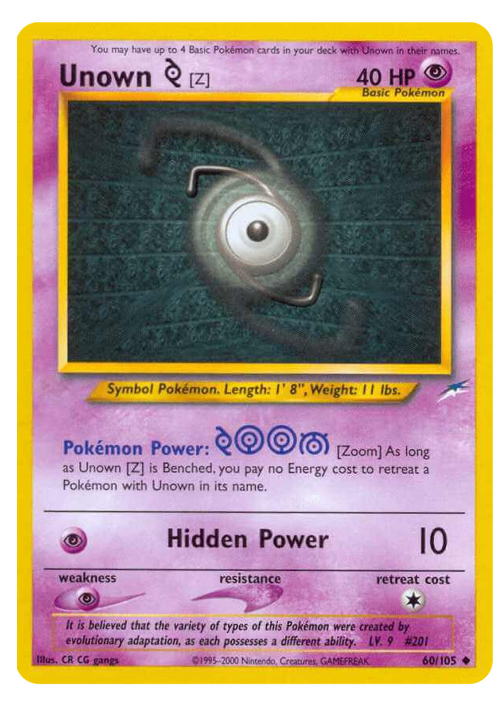 Unown [Z] 60 (NDE): excellent