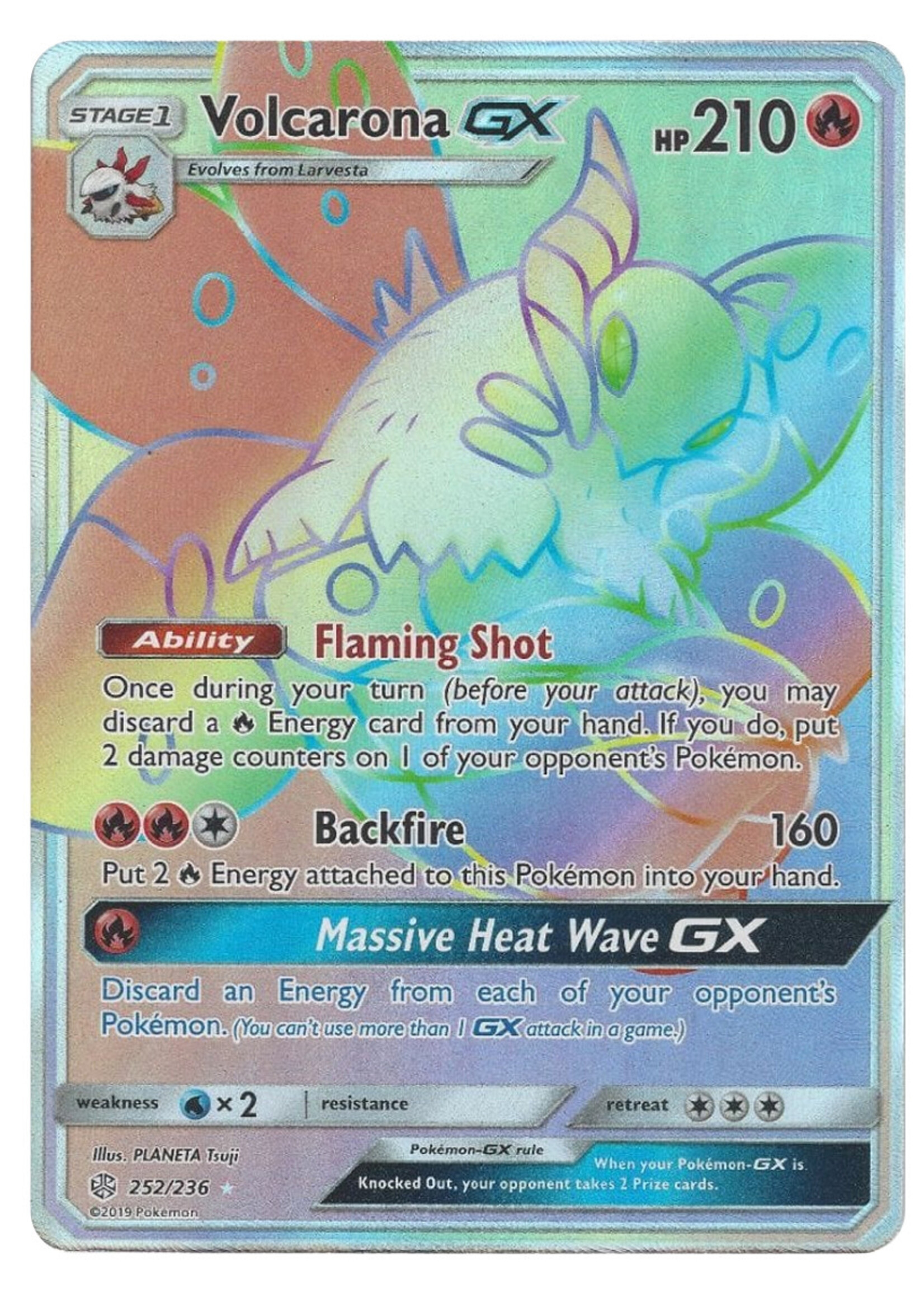 Volcarona GX 252 (CEC): light played