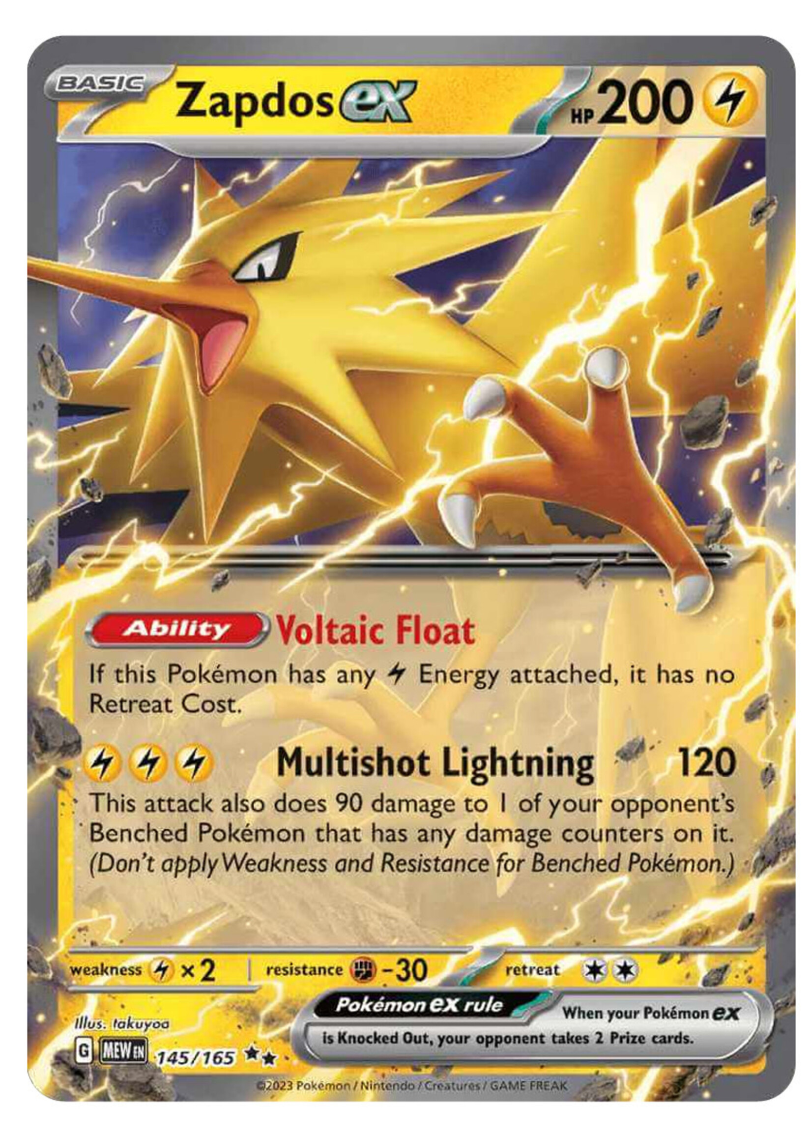 Zapdos Ex 145 (MEW): near mint