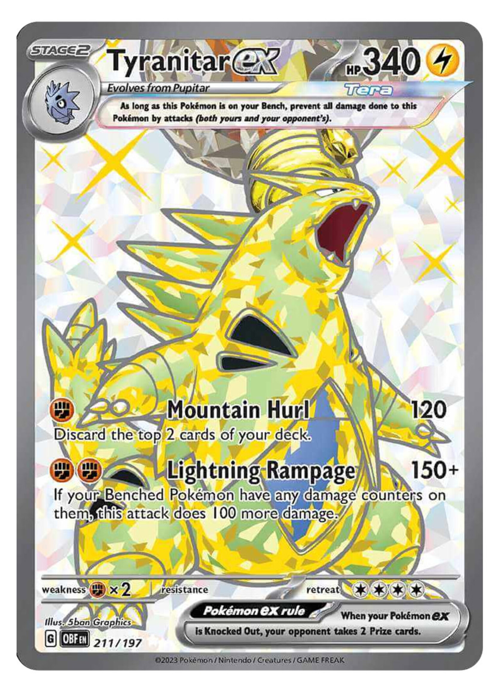 Tyranitar Ex 211 (OBF): near mint